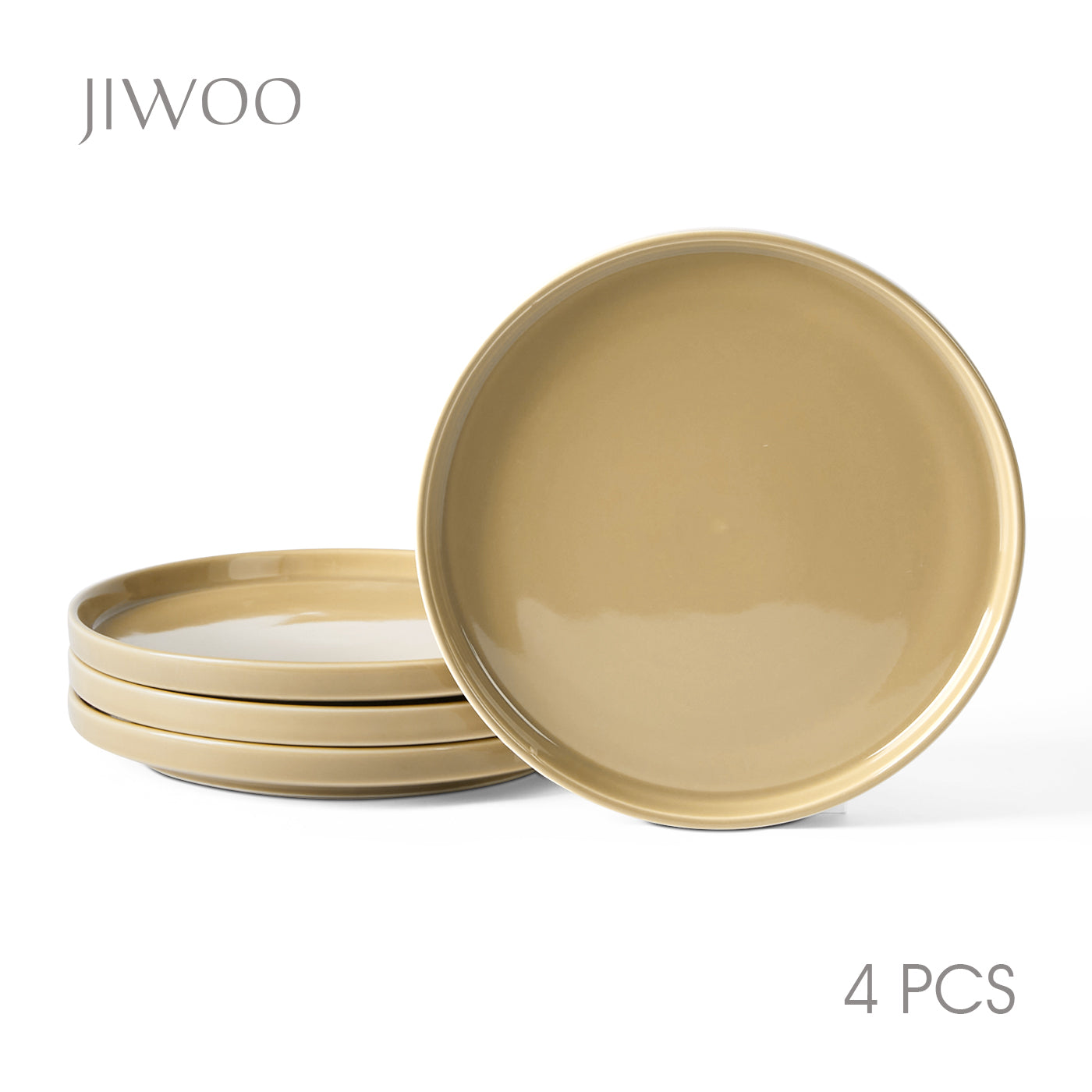 JIWOO-Beira, 4pcs, 8 inch 20.5 cm dinner plates, microwave and dishwasher safe