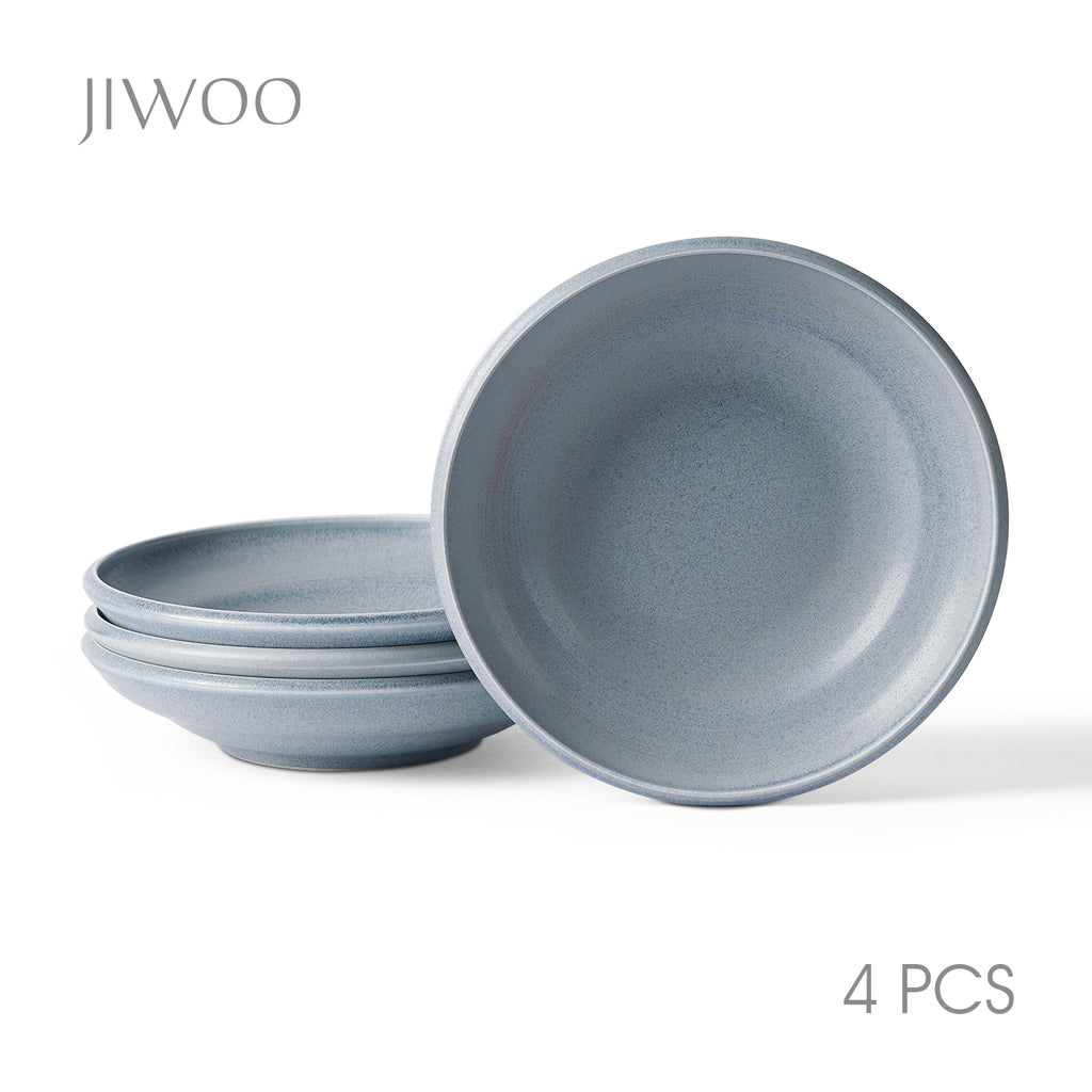 JIWOO-Zen, 4-teiliges 22cm Suppenteller, Mikrowellengeeignet und Spülmaschinengeeignet