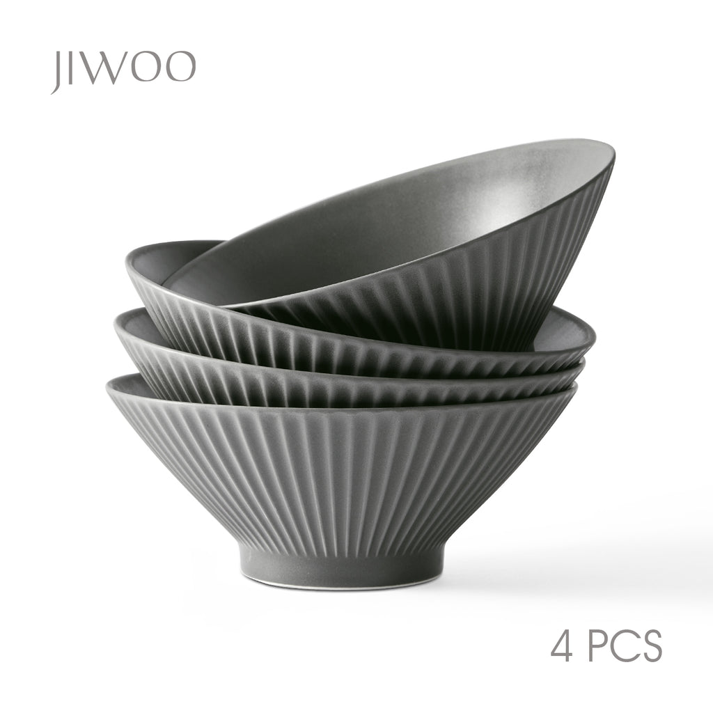 JIWOO-Collins, 4-teiliges 20cm Schüssel, Mikrowellengeeignet und Spülmaschinengeeignet
