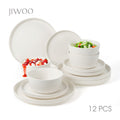 JIWOO-Roman Holiday, 12-piece dinnerware set, microwave safe and dishwasher safe