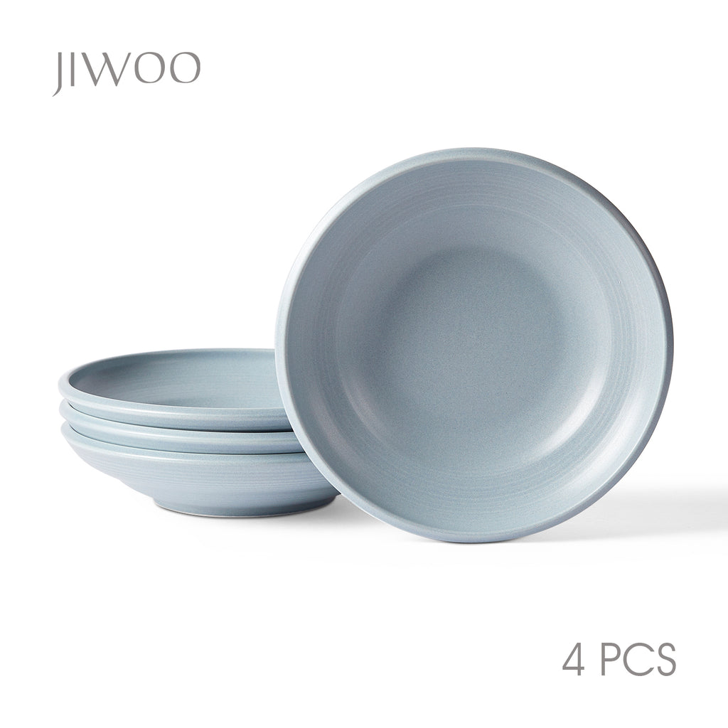 JIWOO-Zen, 4-teiliges 22cm Suppenteller, Mikrowellengeeignet und Spülmaschinengeeignet