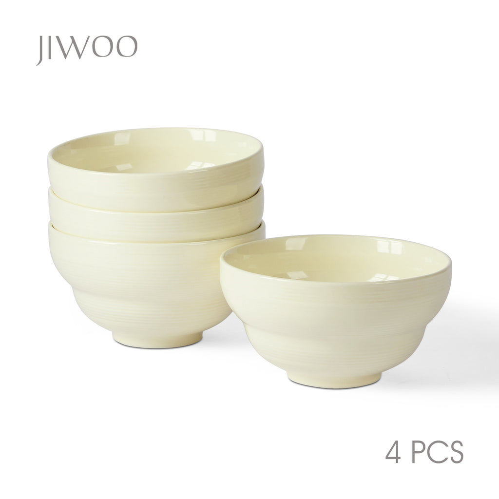 JIWOO-Light stream, 4-teiliges 15,3cm Schale, Mikrowellengeeignet und Spülmaschinengeeignet