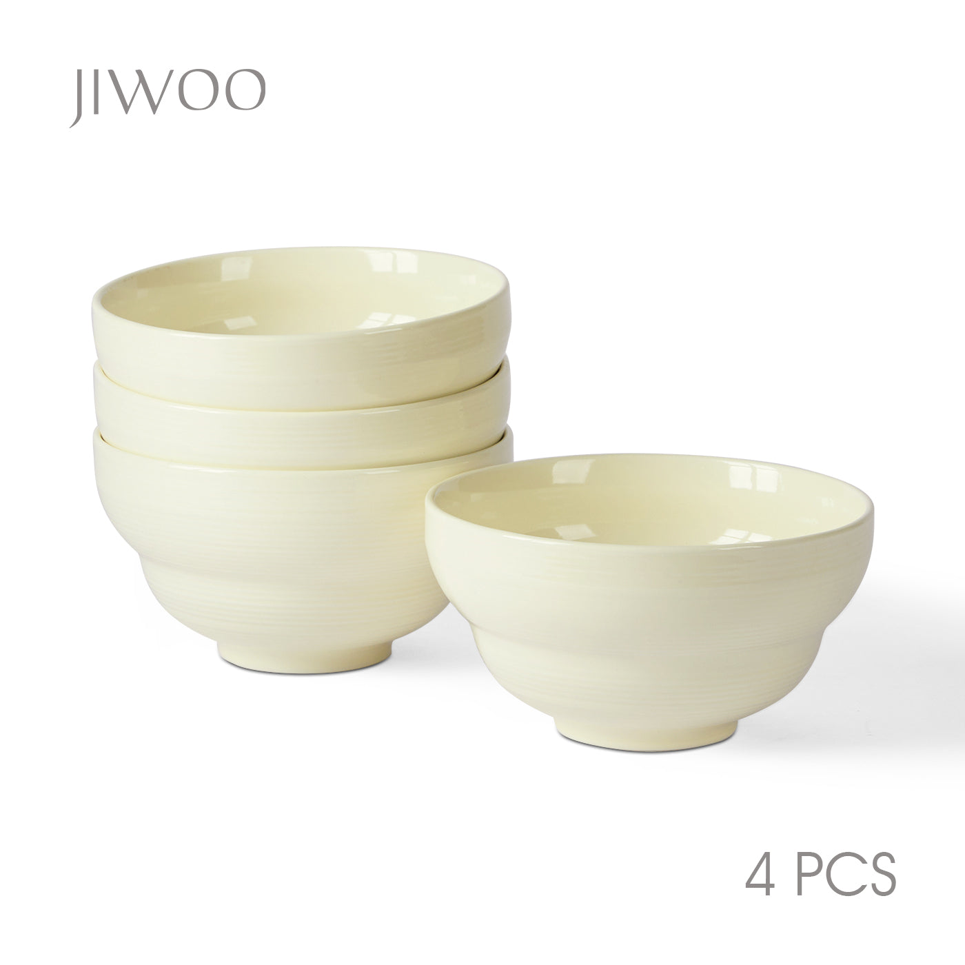 JIWOO-Light stream, 4-teiliges 15,3cm Schale, Mikrowellengeeignet und Spülmaschinengeeignet