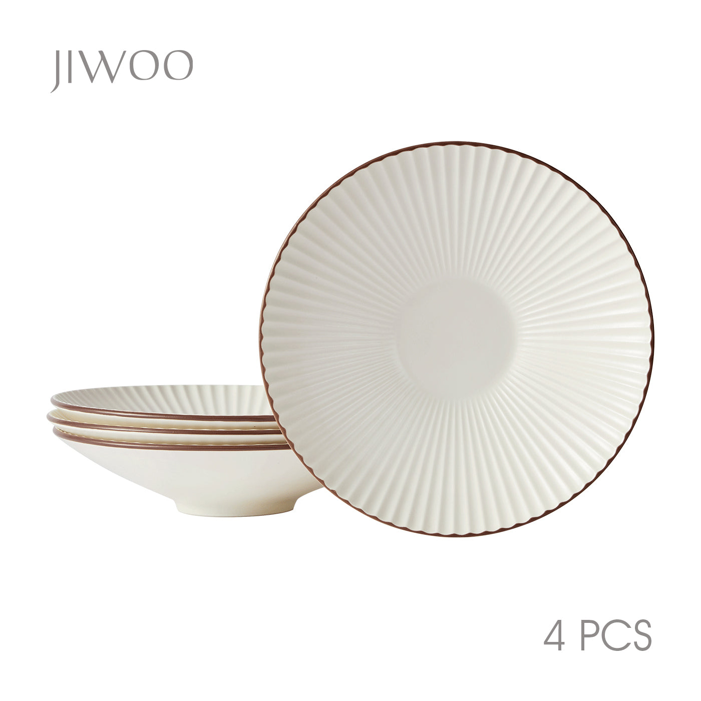 JIWOO-Collins, 4pcs, 10zoll 24,8cm Teller, Mikrowellengeeignet und Spülmaschinengeeignet