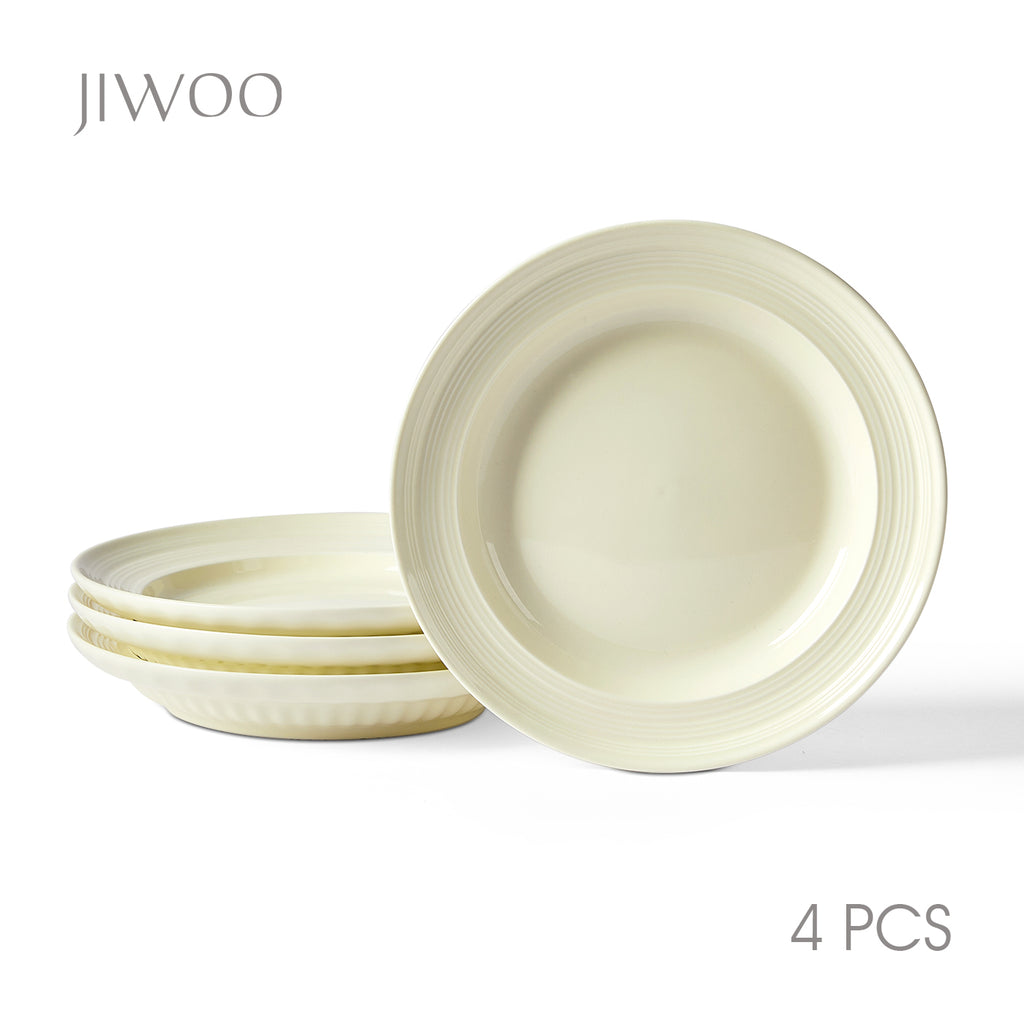 JIWOO-Light stream, 4-teiliges 20,4cm Flache Teller, Mikrowellengeeignet und Spülmaschinengeeignet