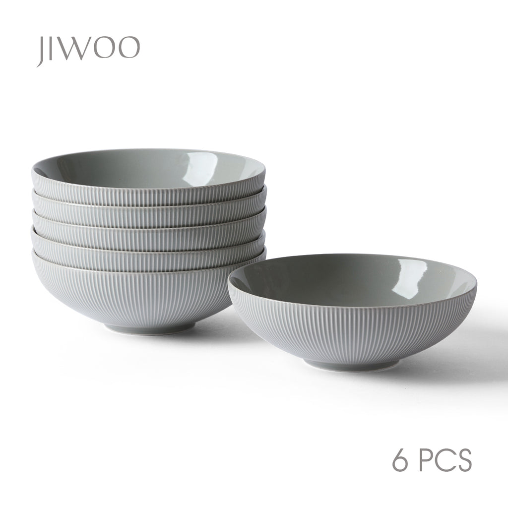 JIWOO-Moire, 6-teiliges 20cm Suppenteller, Mikrowellengeeignet und Spülmaschinengeeignet