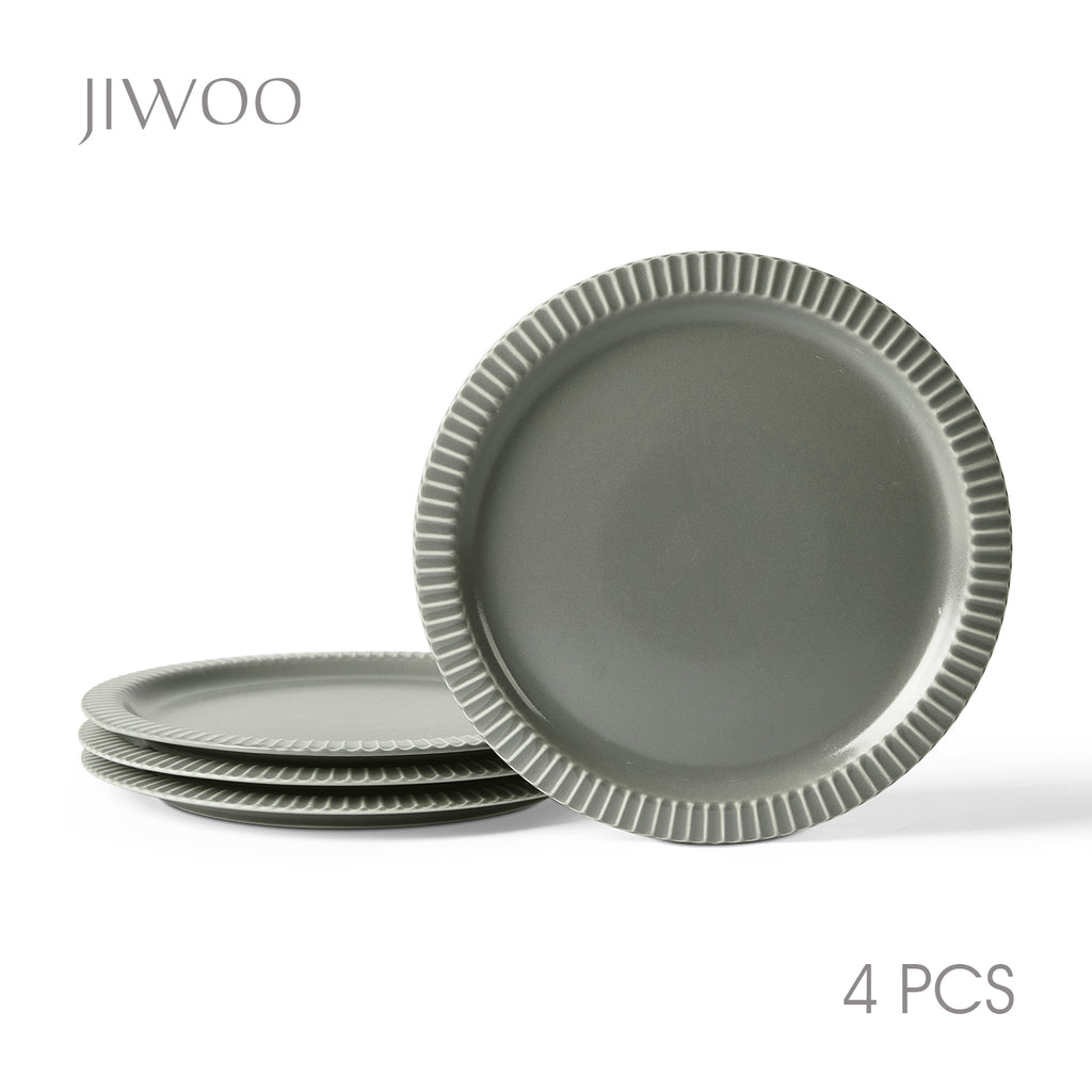 JIWOO-Collins, 4-teiliges 25,4cm Essteller, Mikrowellengeeignet und Spülmaschinengeeignet