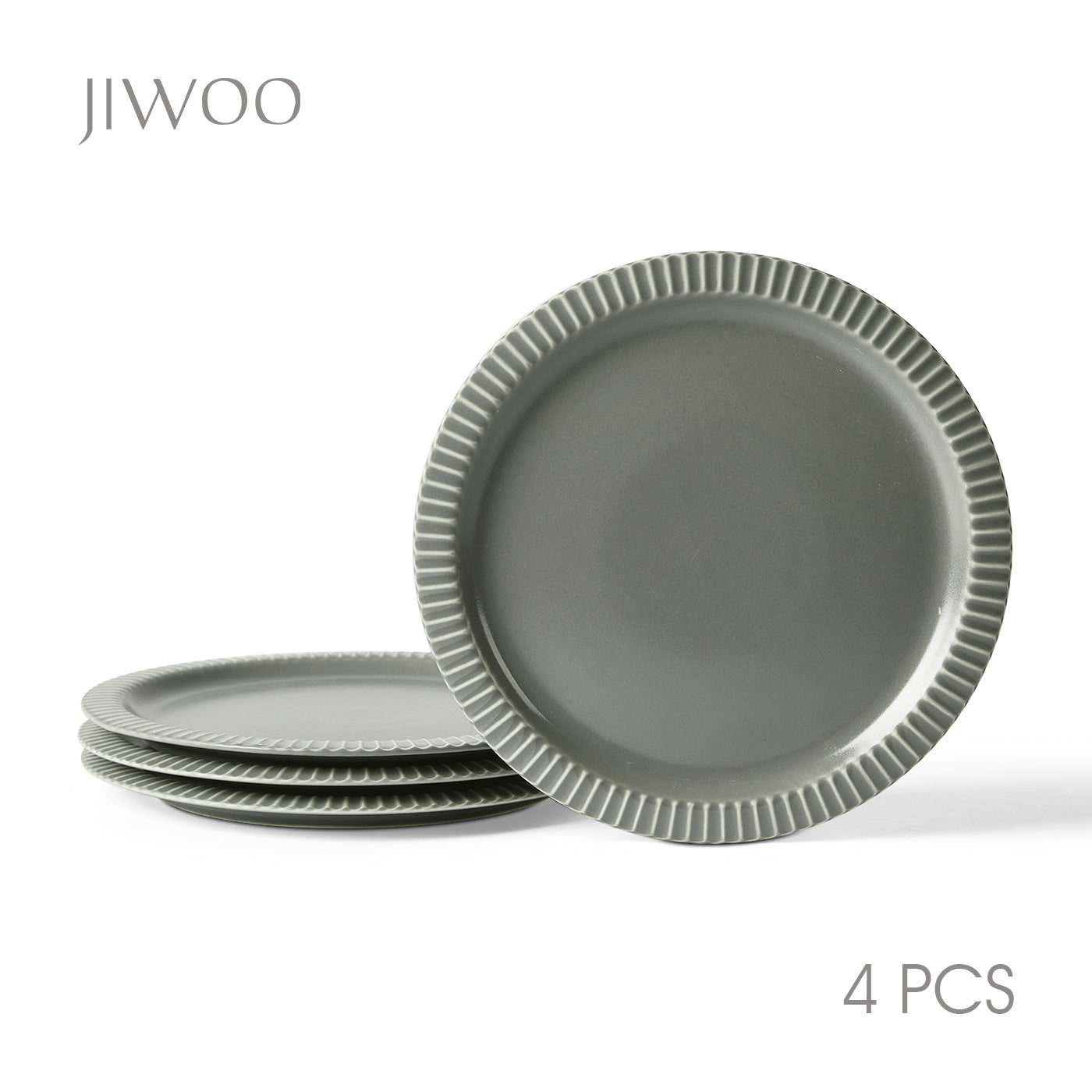 JIWOO-Collins, 4pcs, 10zoll 25,4cm Essteller, Mikrowellengeeignet und Spülmaschinengeeignet