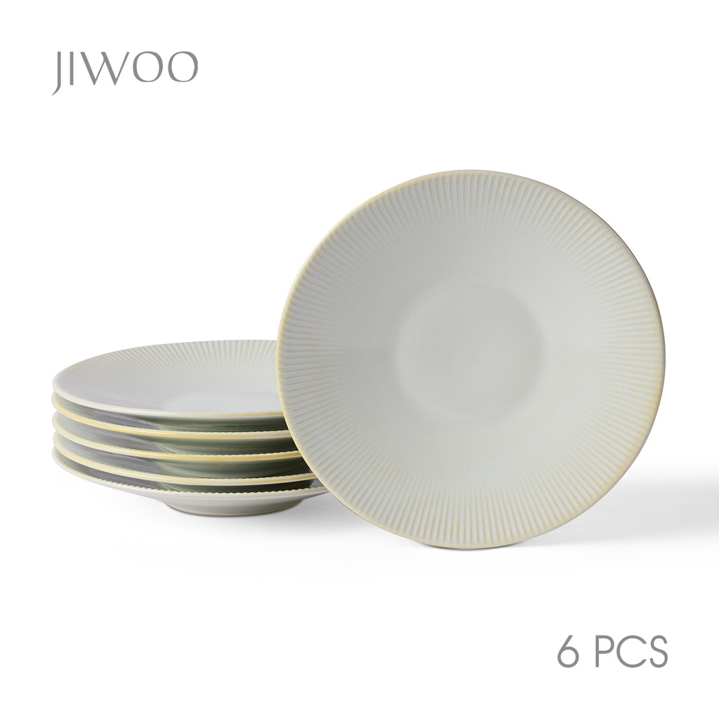 JIWOO-Moire, 6pcs, 8.5 inch 21.7cm Plates, Microwave and Dishwasher Safe