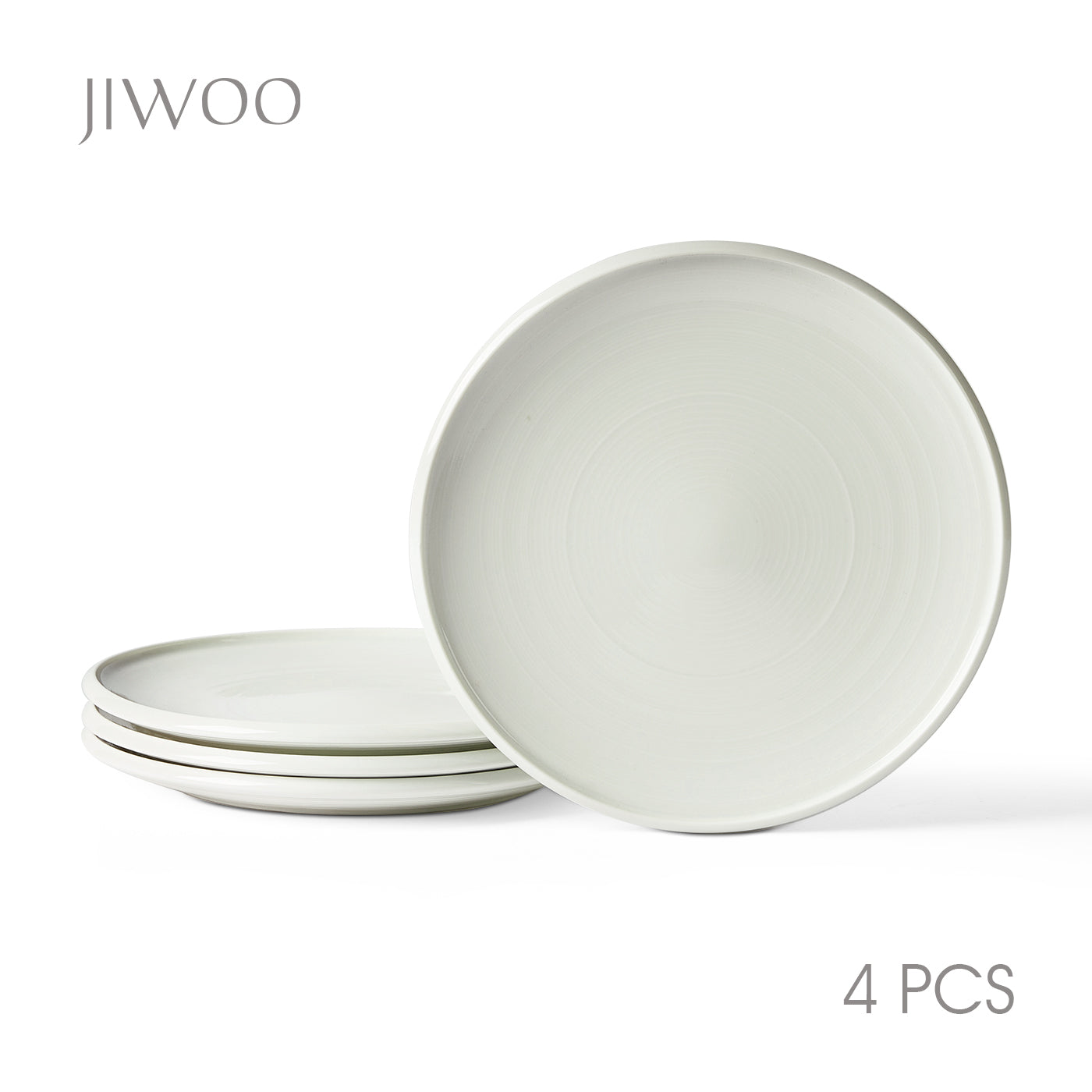 JIWOO-Zen, 4pcs, 8,5zoll 21,8cm Essteller, Mikrowellengeeignet und Spülmaschinengeeignet