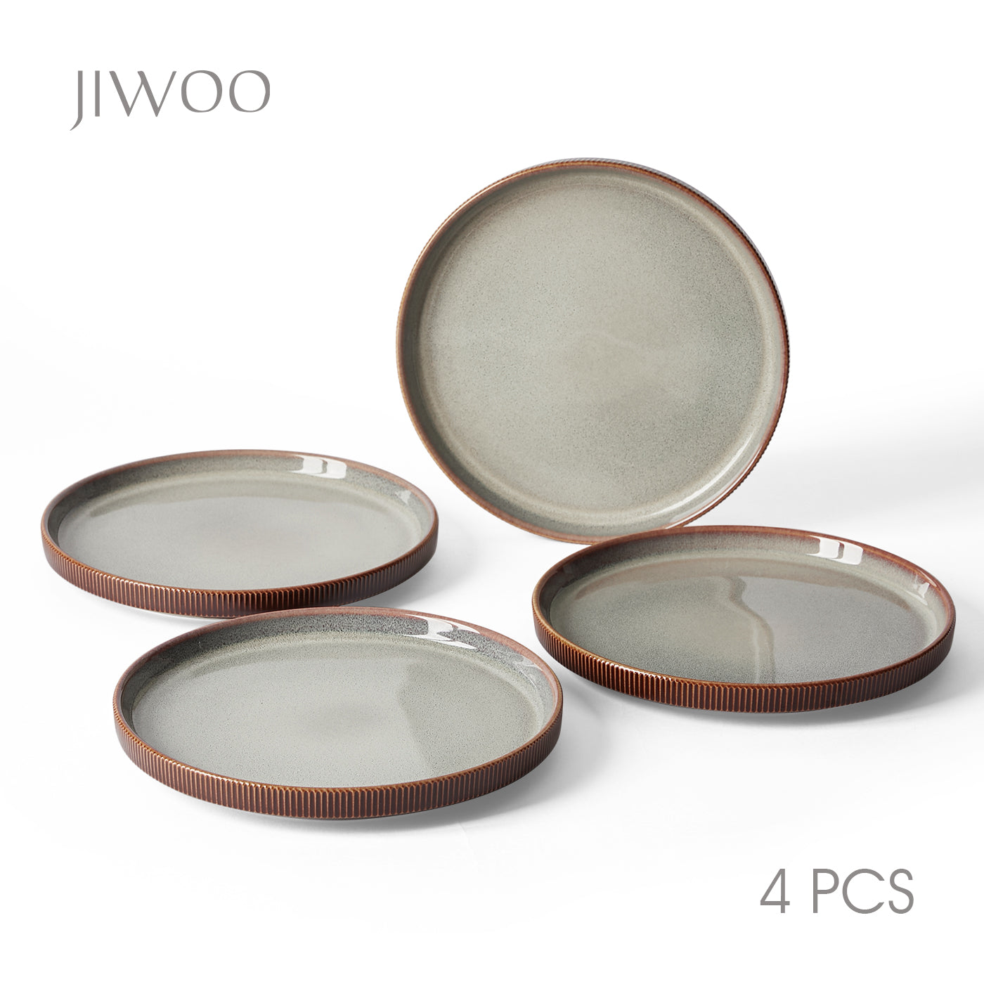 JIWOO-Roman Holiday, 4-teiliges 21,3cm Essteller, Mikrowellengeeignet und Spülmaschinengeeignet
