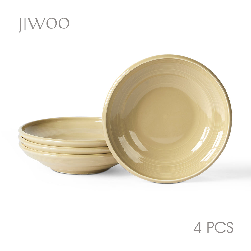 JIWOO-Zen, 4-teiliges 22cm Suppenteller, Mikrowellengeeignet und Spülmaschinengeeignet