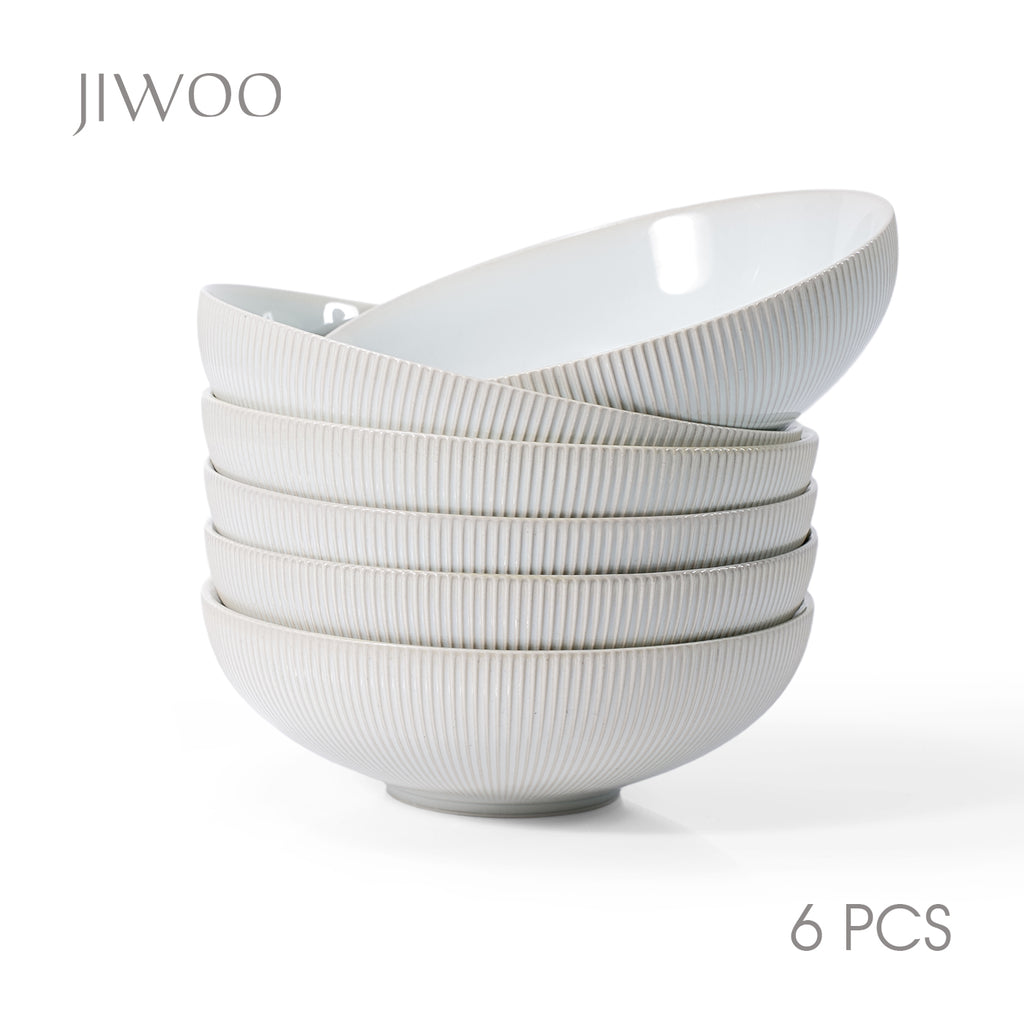JIWOO-Moire, 6-teiliges 20cm Suppenteller, Mikrowellengeeignet und Spülmaschinengeeignet