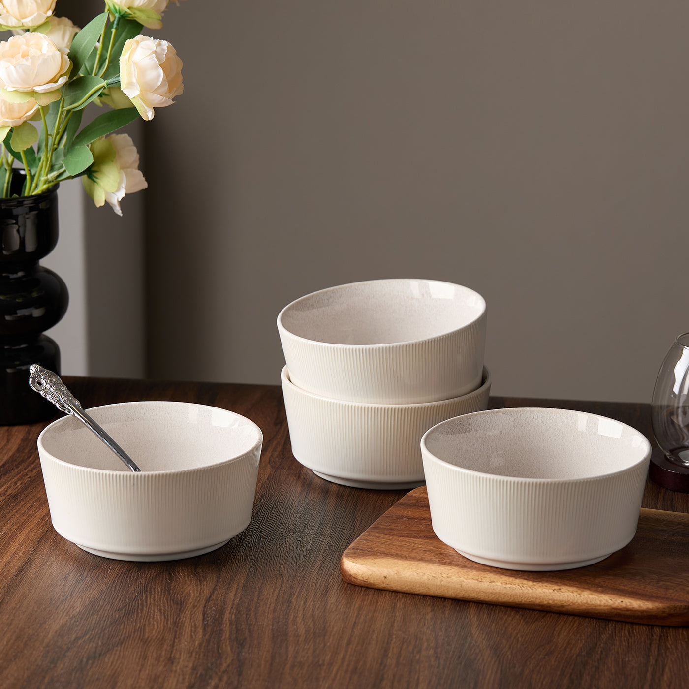 JIWOO-Roman a, 4pcs, 6zoll 15,2cm Schale, Mikrowellengeeignet und Spülmaschinengeeignet