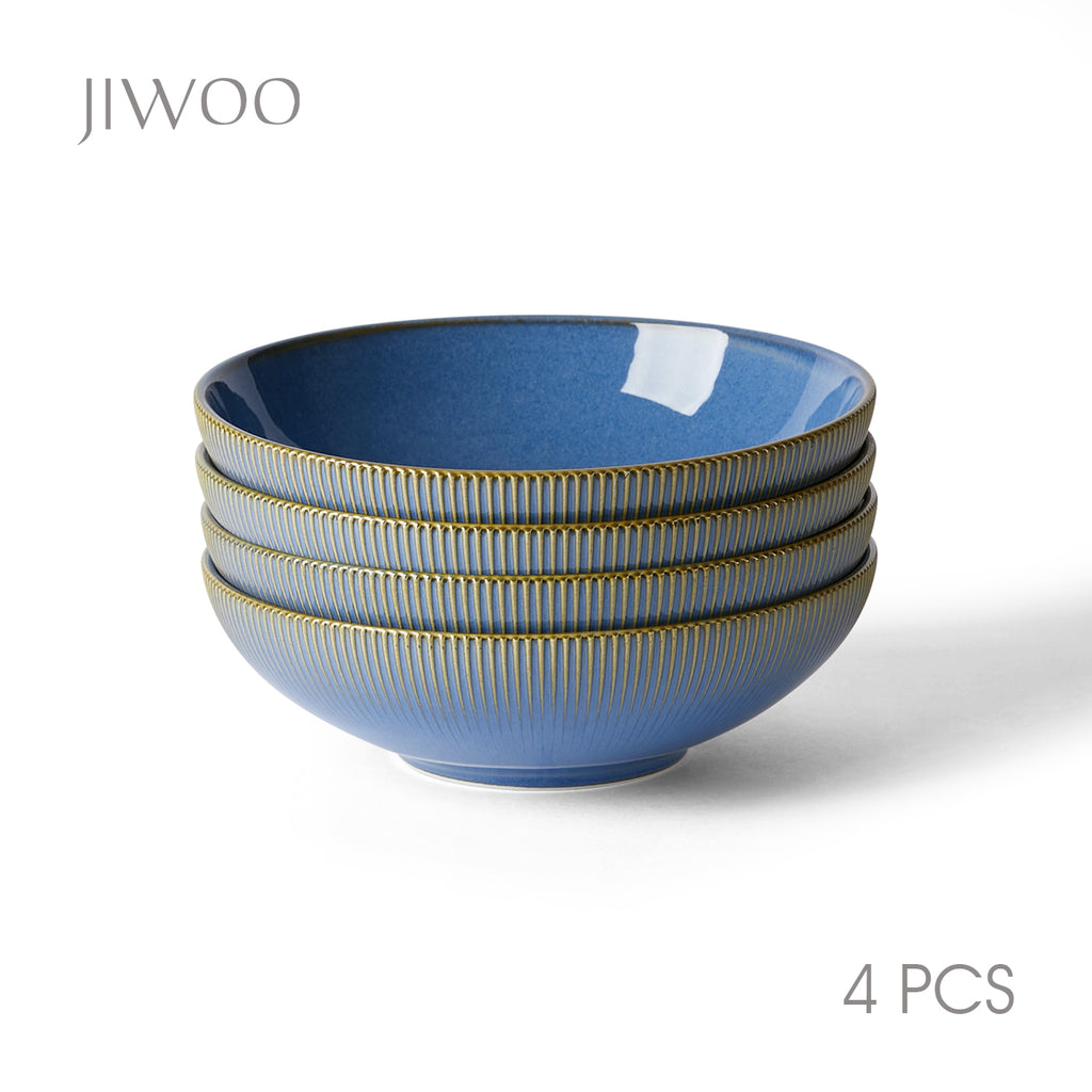 JIWOO-Moire, 4-teiliges 20cm Schüssel, Mikrowellengeeignet und Spülmaschinengeeignet