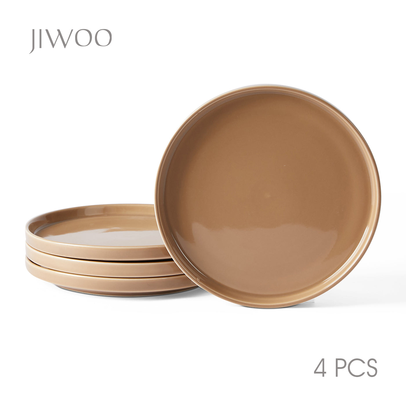 JIWOO-Beira, 4-teiliges 21cm Essteller, Mikrowellengeeignet und Spülmaschinengeeignet