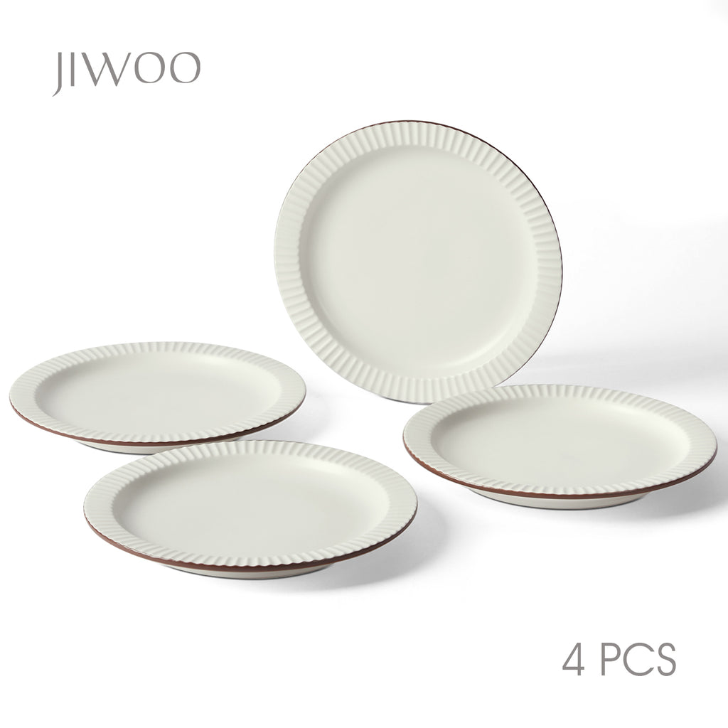 JIWOO-Collins, 4pcs, 8,5zoll 21,3cm Essteller, Mikrowellengeeignet und Spülmaschinengeeignet