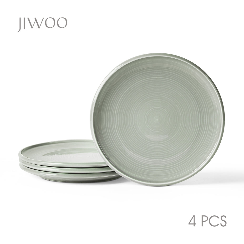 JIWOO-Zen, 4-teiliges 21,8cm Essteller, Mikrowellengeeignet und Spülmaschinengeeignet