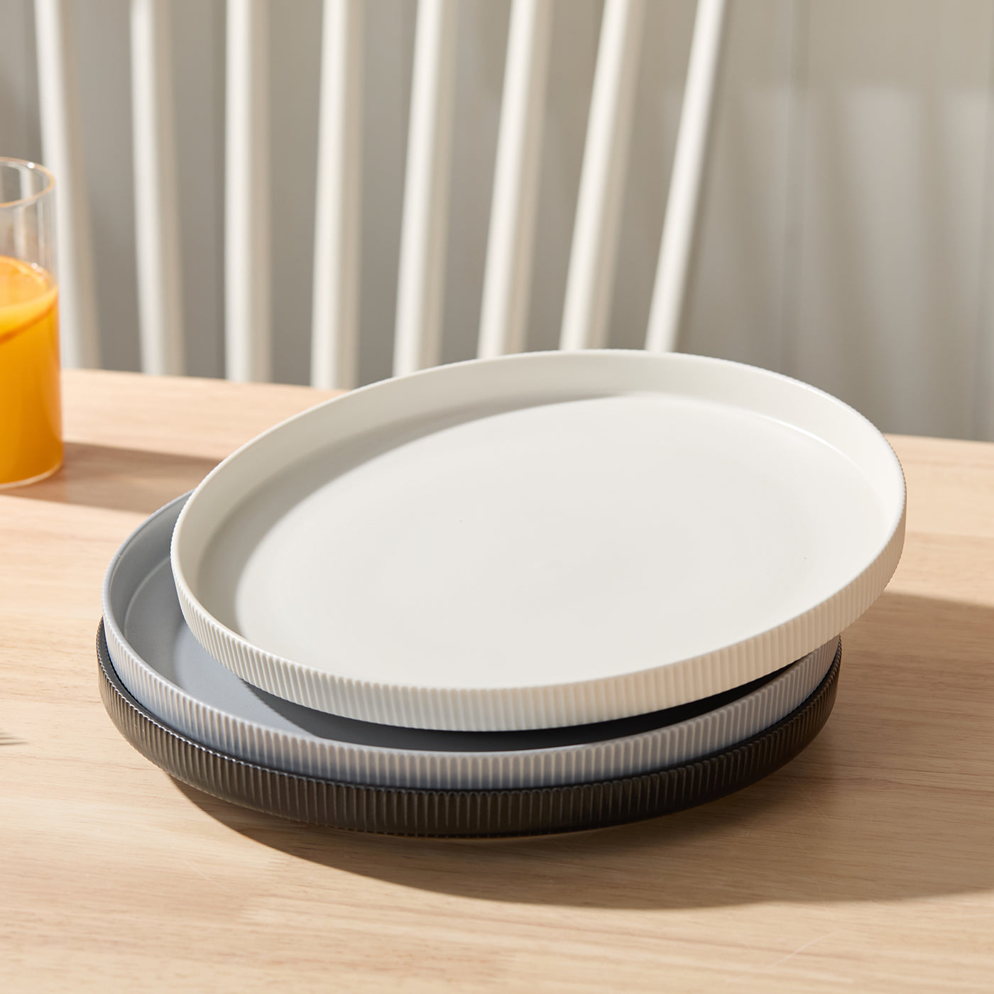 JIWOO-Roman Holiday, 3pcs, 10,5Zoll 27,7cm Essteller, Mikrowellengeeignet und Spülmaschinengeeignet