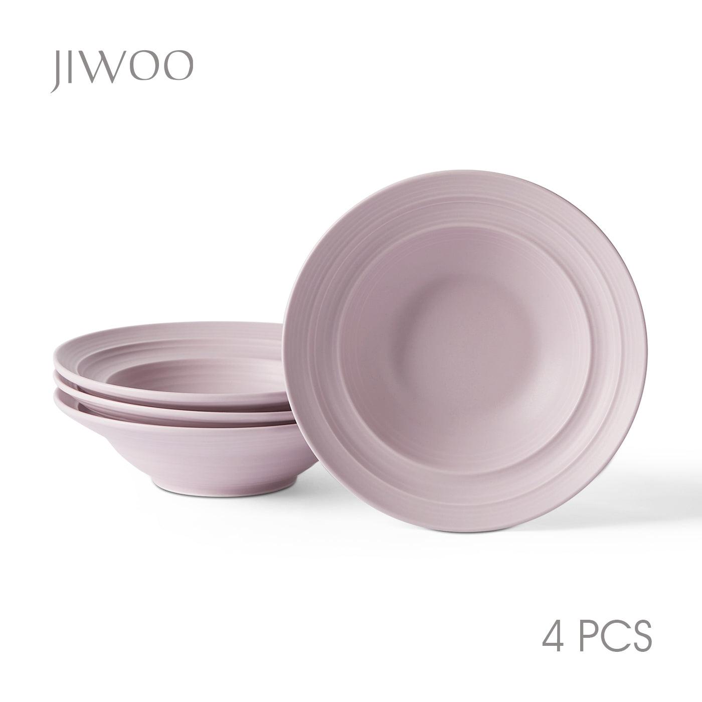 JIWOO-Lurcern, 4pcs, 8,5zoll 21,2cm Suppenteller, Mikrowellengeeignet und Spülmaschinengeeignet