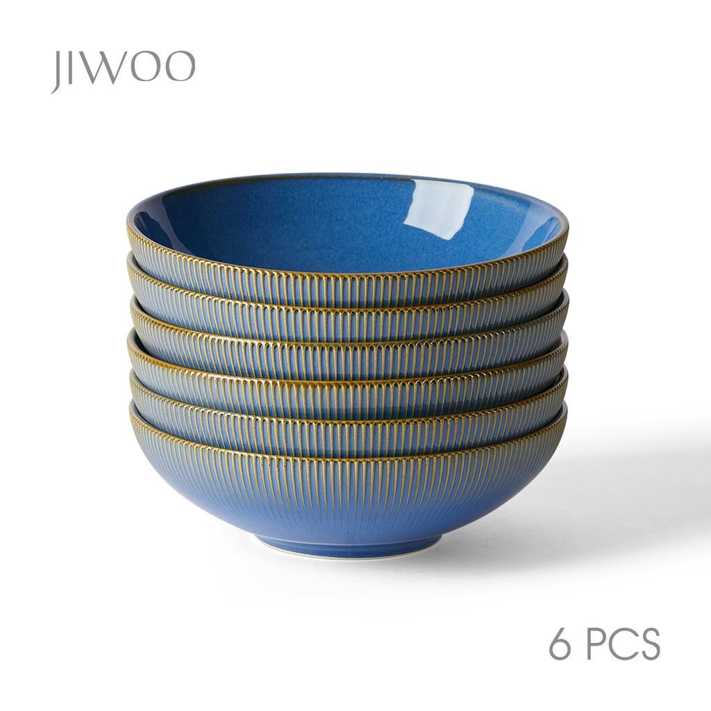JIWOO-Moire, 6-teiliges 20cm Suppenteller, Mikrowellengeeignet und Spülmaschinengeeignet