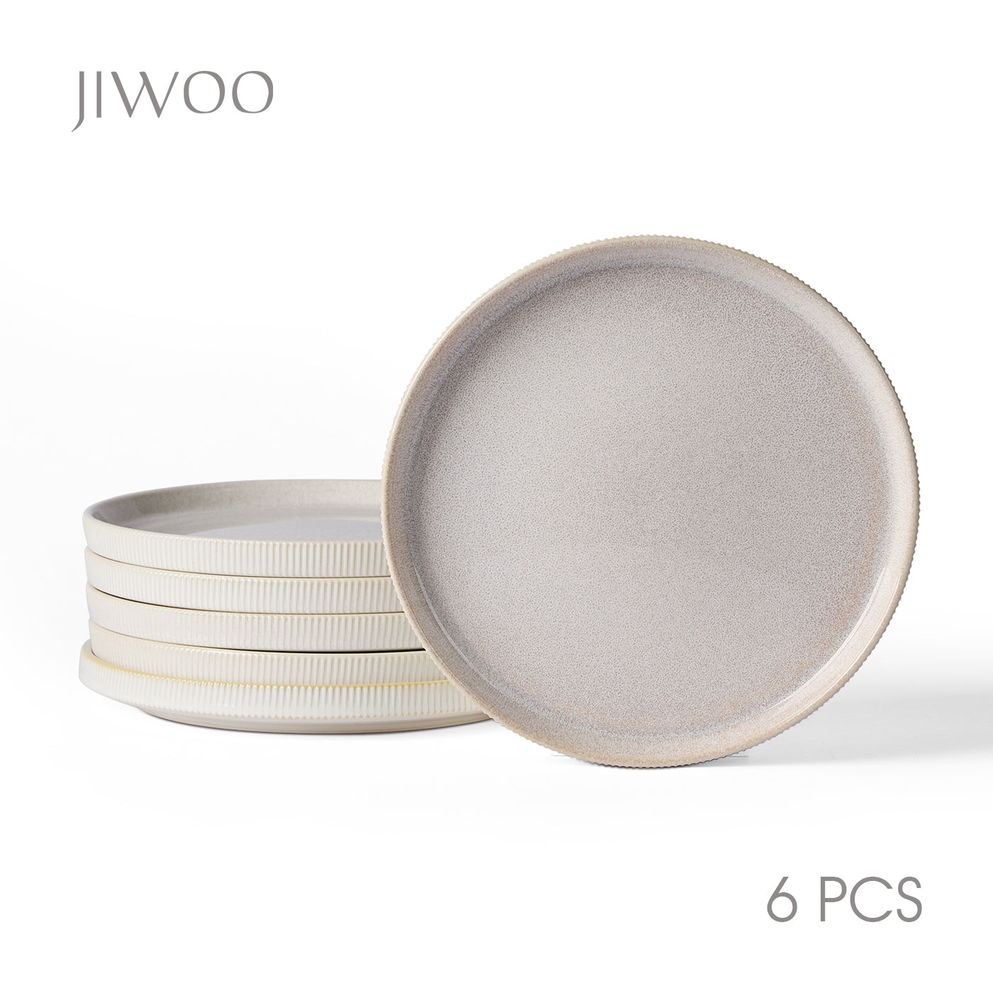 JIWOO-Roman Holiday, 6pcs, 8zoll 21,3cm Essteller, Mikrowellengeeignet und Spülmaschinengeeignet