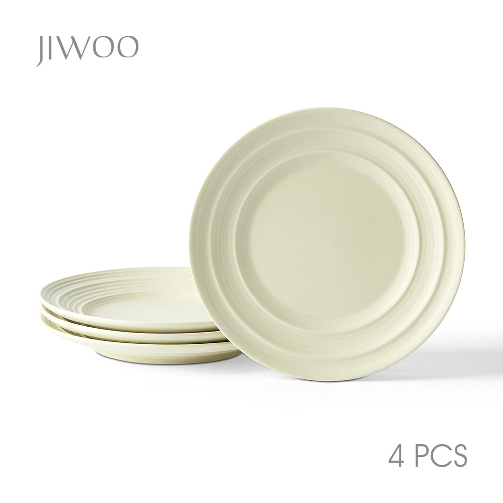 JIWOO-Lurcern, 4-teiliges 21,4cm Essteller, Mikrowellengeeignet und Spülmaschinengeeignet