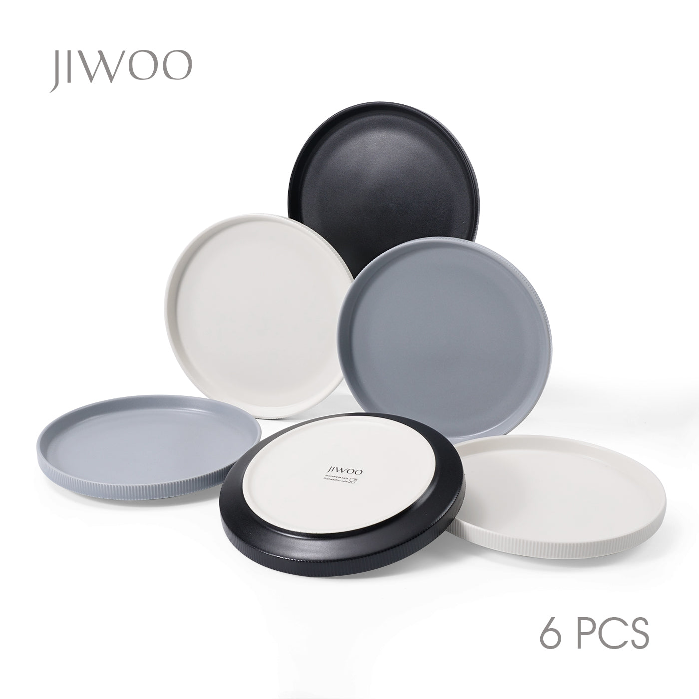 JIWOO-Roman Holiday, 6pcs, 6Zoll 15,2 cm Essteller, Mikrowellengeeignet und Spülmaschinengeeignet