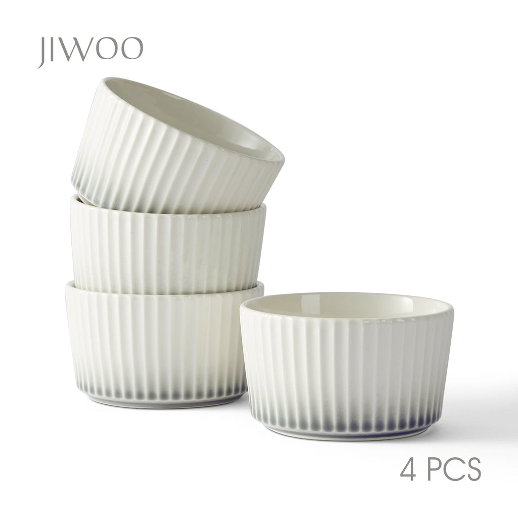 JIWOO-Collins, 4-teiliges 11cm Schale, Mikrowellengeeignet und Spülmaschinengeeignet