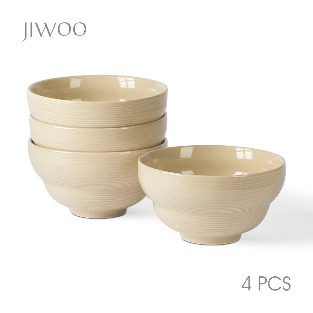 JIWOO-Light stream, 4-teiliges 15,3cm Schale, Mikrowellengeeignet und Spülmaschinengeeignet