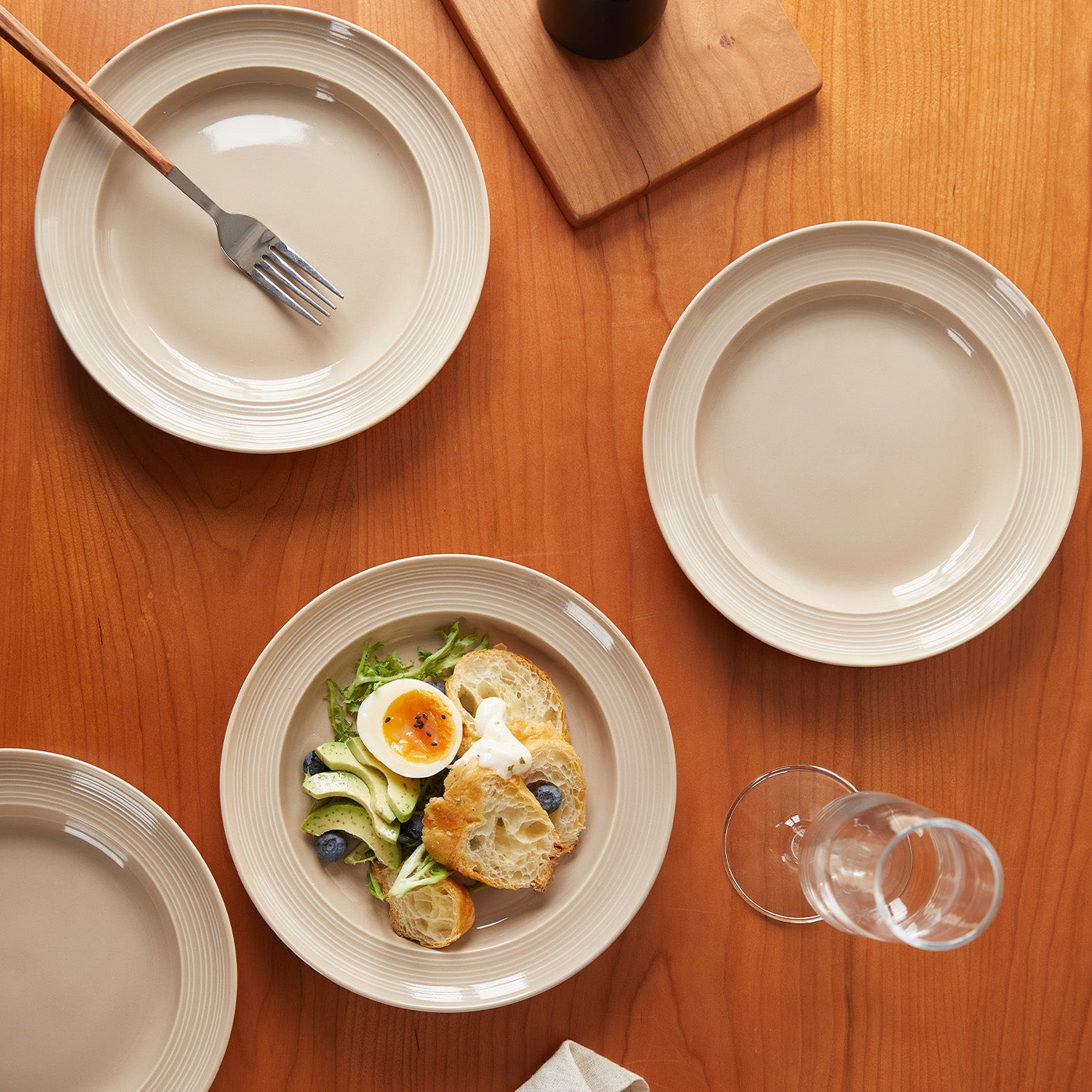 JIWOO-Light stream, 4pcs, 8Zoll 20,4cm Flache Teller, Mikrowellengeeignet und Spülmaschinengeeignet