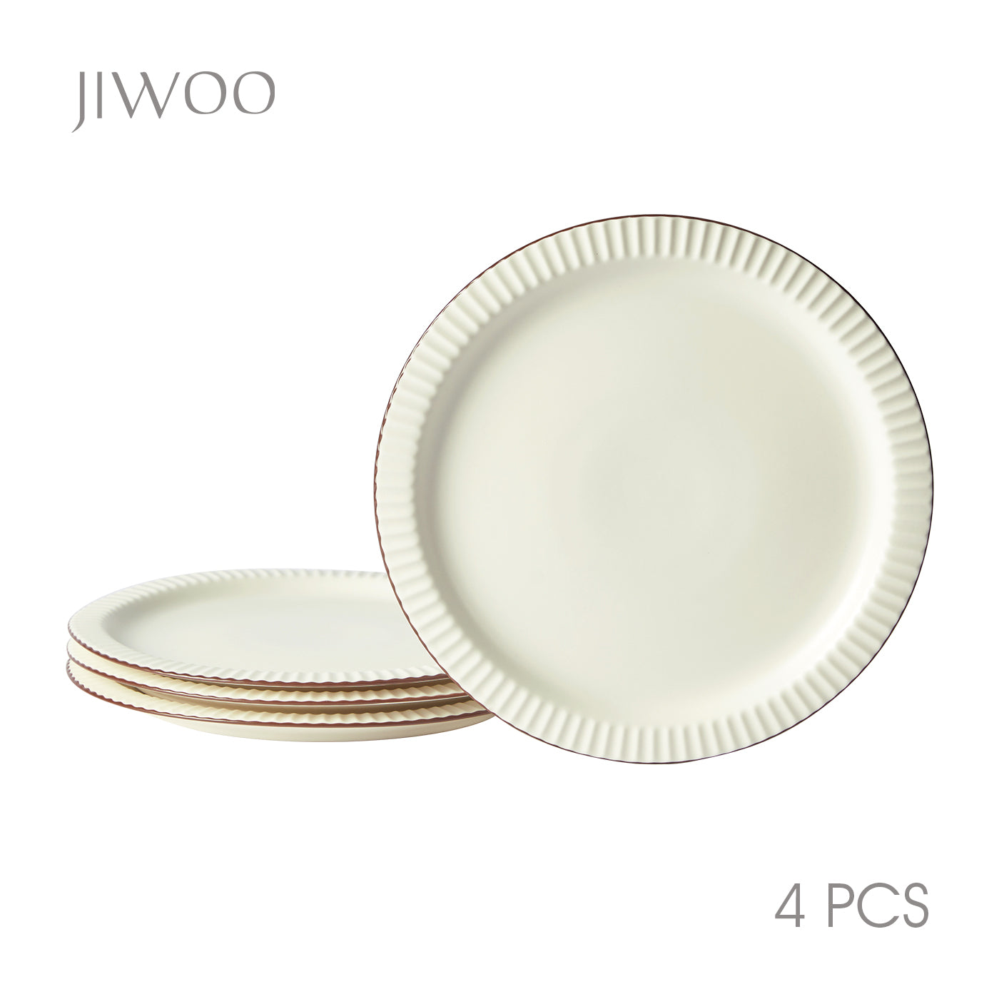 JIWOO-Collins, 4pcs, 10zoll 25,4cm Essteller, Mikrowellengeeignet und Spülmaschinengeeignet