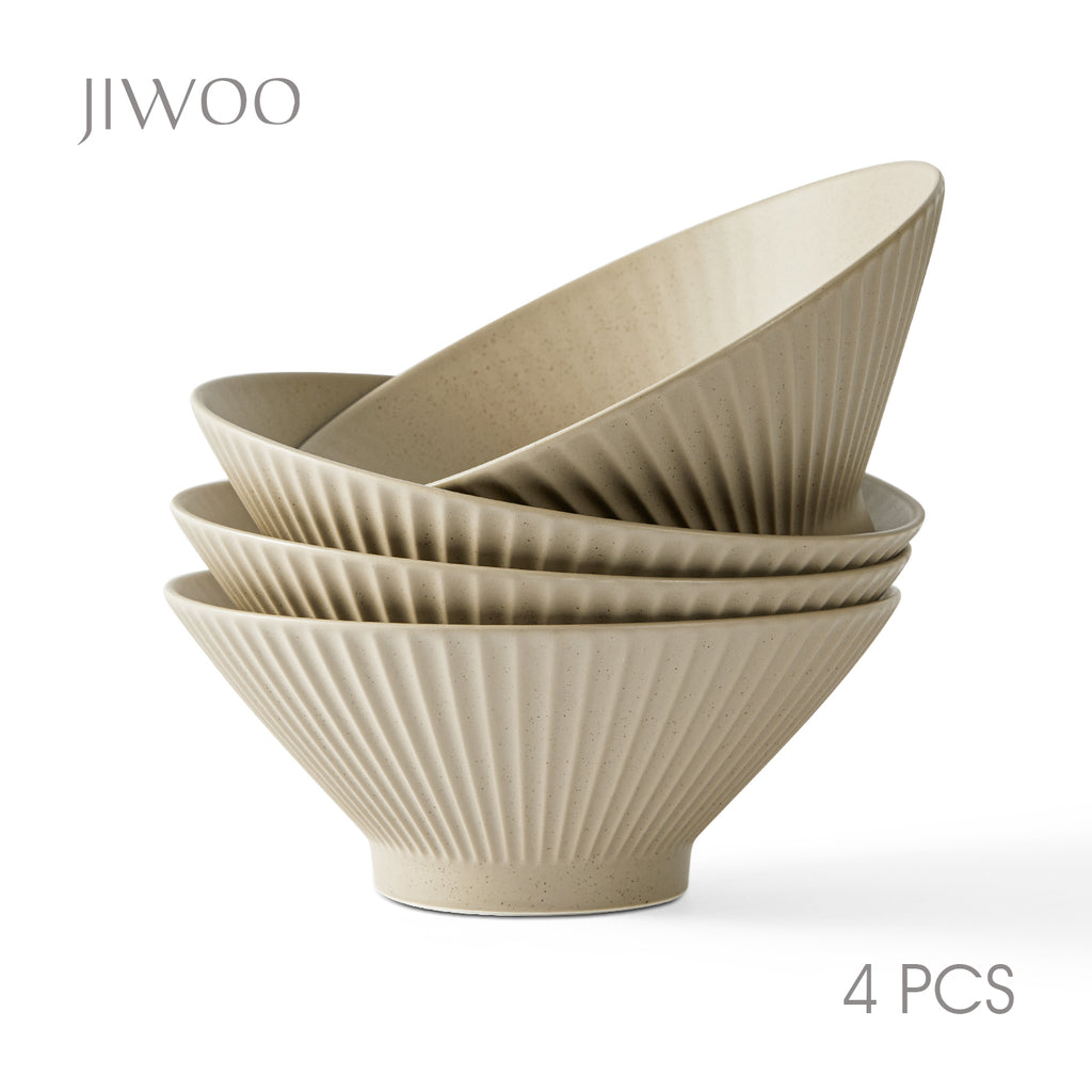 JIWOO-Collins, 4-teiliges 20cm Schüssel, Mikrowellengeeignet und Spülmaschinengeeignet