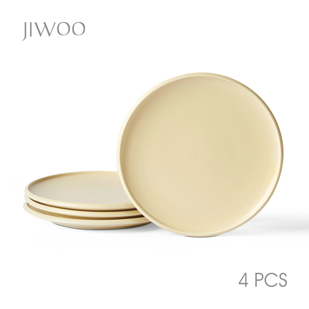 JIWOO-Zen, 4-teiliges 21,8cm Essteller, Mikrowellengeeignet und Spülmaschinengeeignet