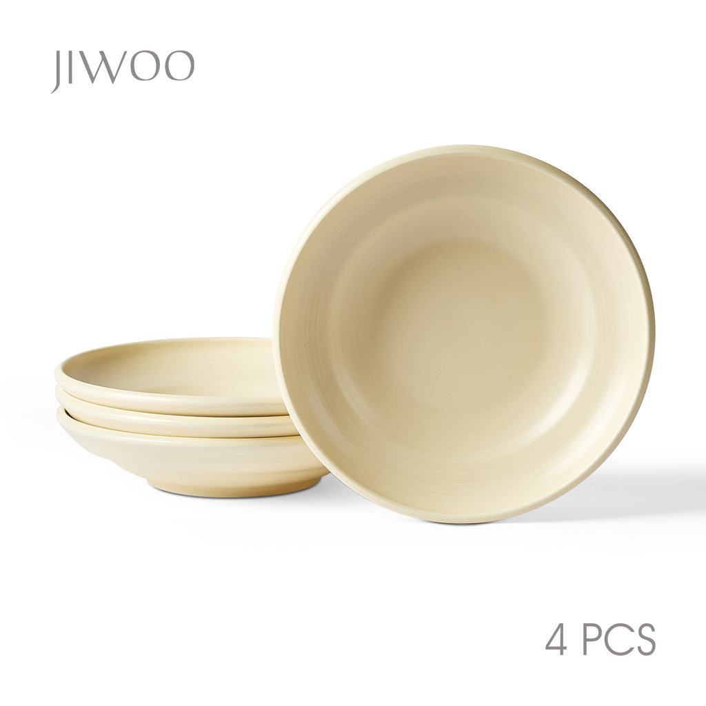 JIWOO-Zen, 4-teiliges 22cm Suppenteller, Mikrowellengeeignet und Spülmaschinengeeignet