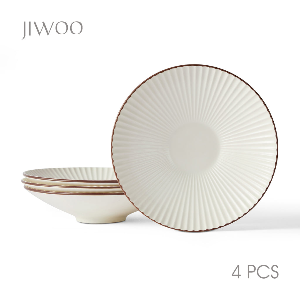 JIWOO-Collins, 4-teiliges 24,8cm Teller, Mikrowellengeeignet und Spülmaschinengeeignet