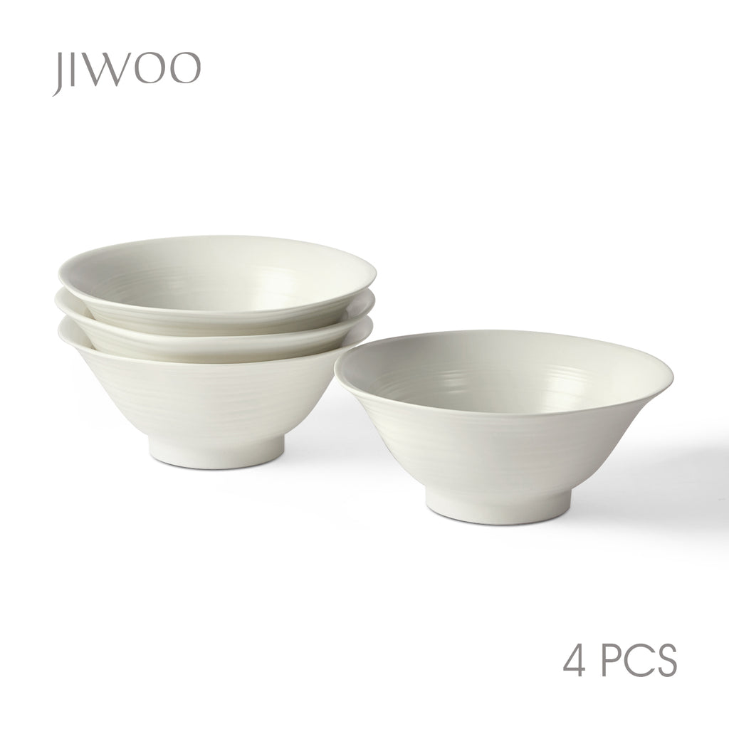 JIWOO-Lurcern, 4-teiliges 20,6cm Ramenschüssel, Mikrowellengeeignet und Spülmaschinengeeignet