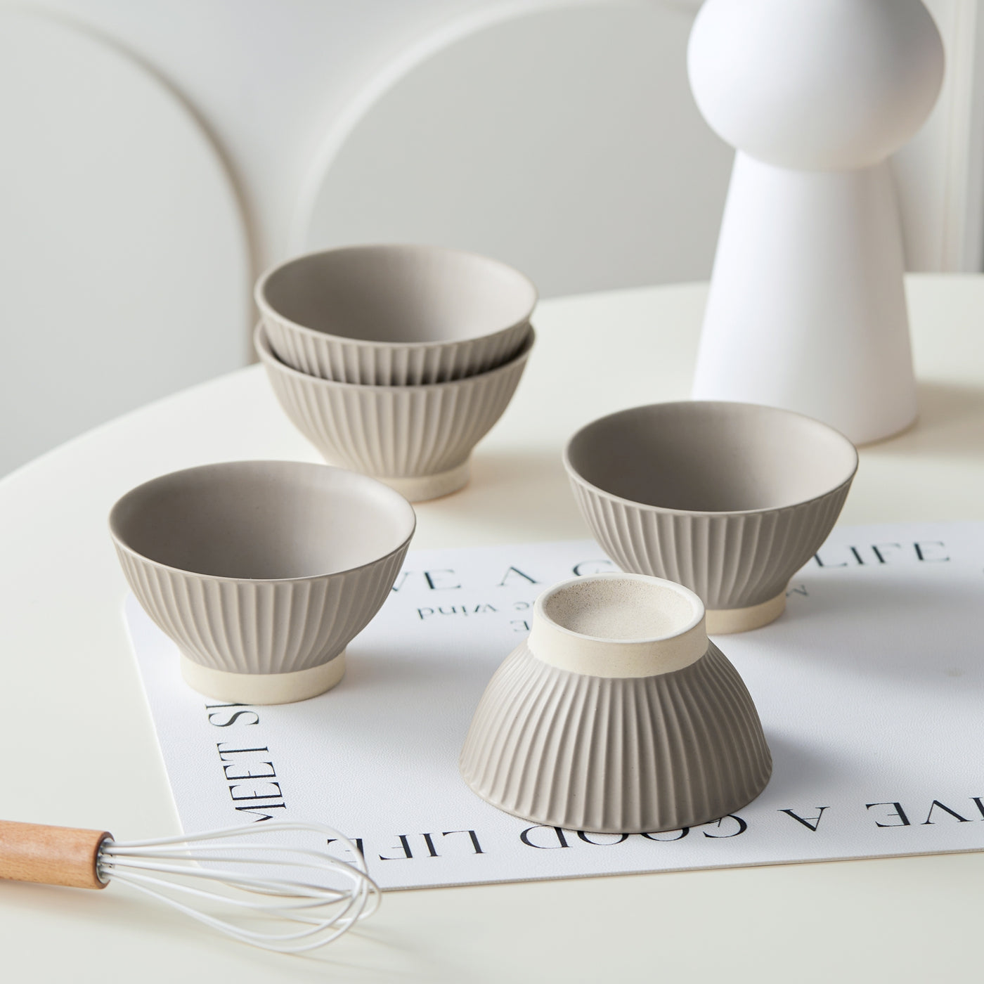 JIWOO-Collins, 6pcs, 4,5Zoll 12cm Schüssel, Mikrowellengeeignet und Spülmaschinengeeignet