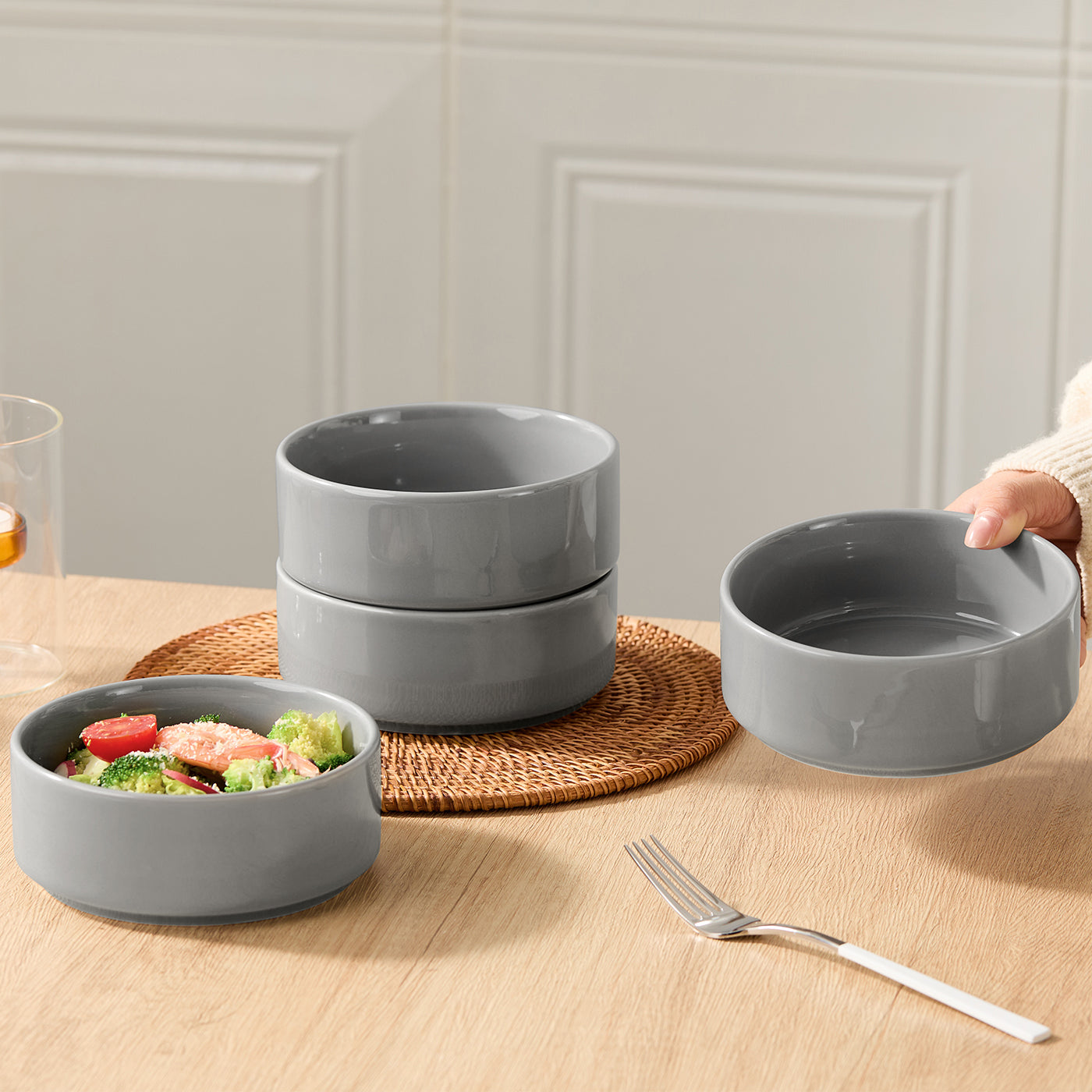 JIWOO-Beira, 4pcs-5.5inch-14cm dinner plates, microwave and dishwasher safe