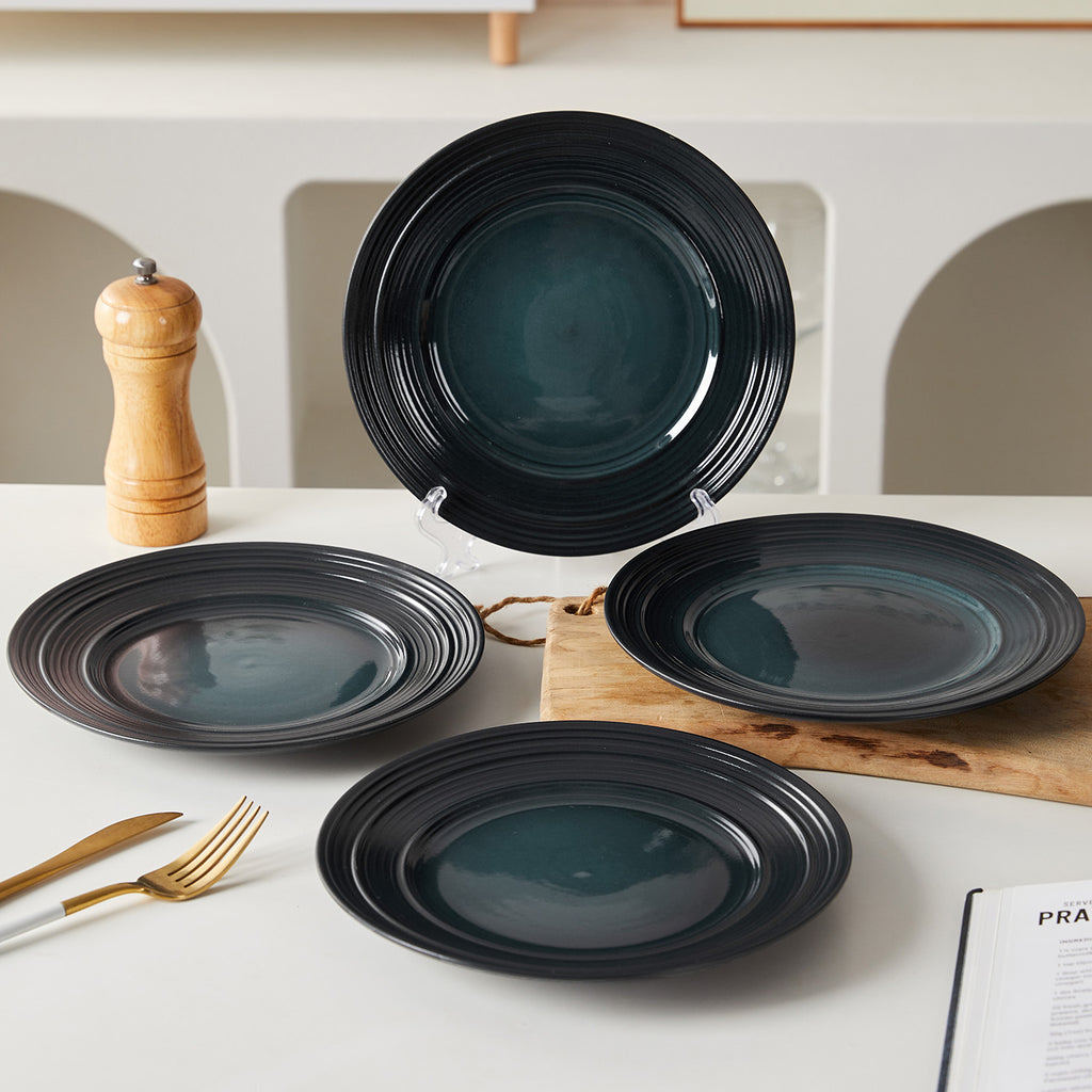 JIWOO-Lurcern, 4pcs, 8,5zoll 21,4cm Essteller, Mikrowellengeeignet und Spülmaschinengeeignet