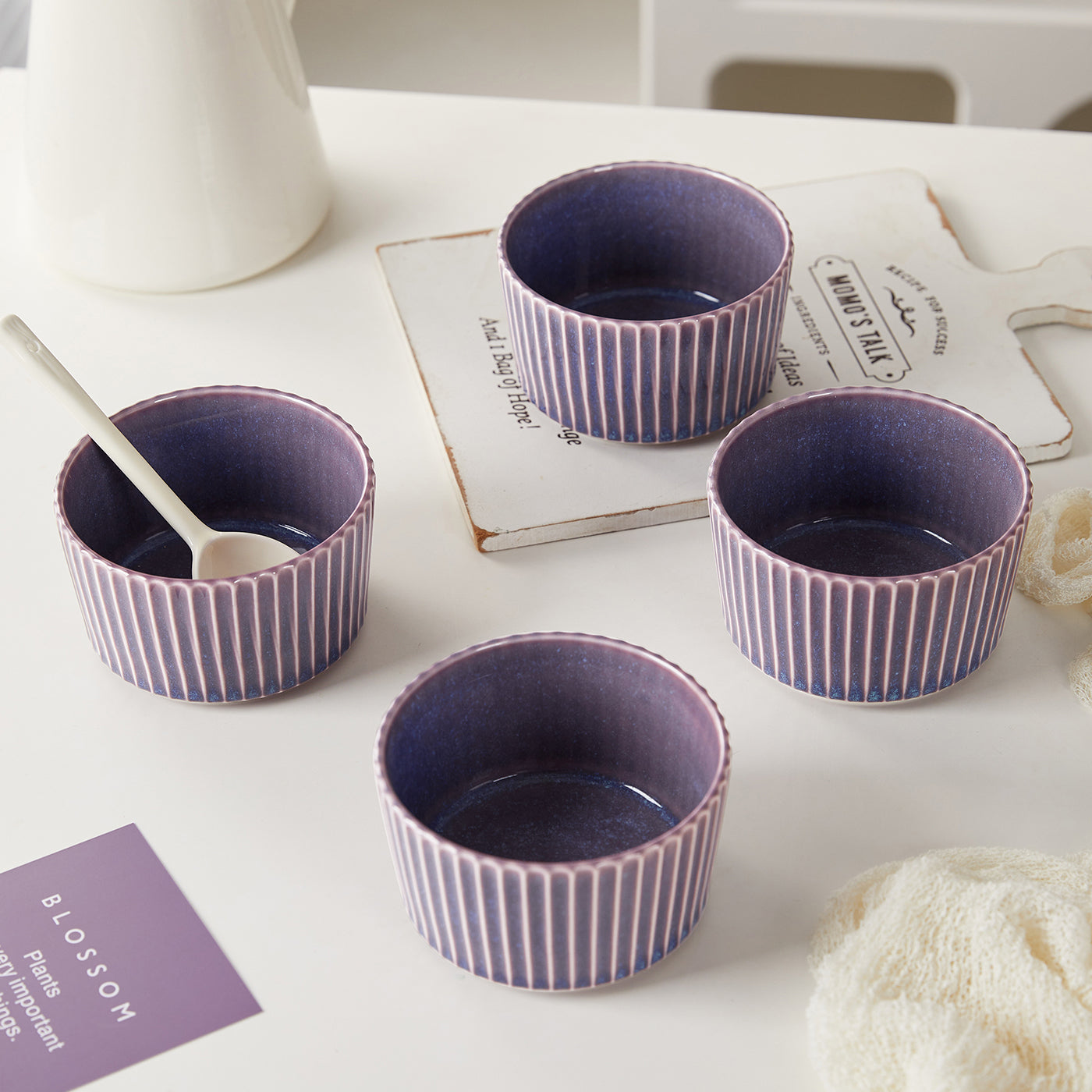 JIWOO-Collins, 4pcs, 4,5zoll 11cm Schüssel, Mikrowellengeeignet und Spülmaschinengeeignet