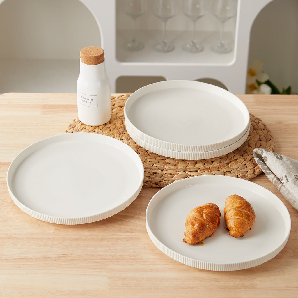 JIWOO-Roman Holiday, 4pcs, 10,5zoll 27,7cm  Essteller, Mikrowellengeeignet und Spülmaschinengeeignet