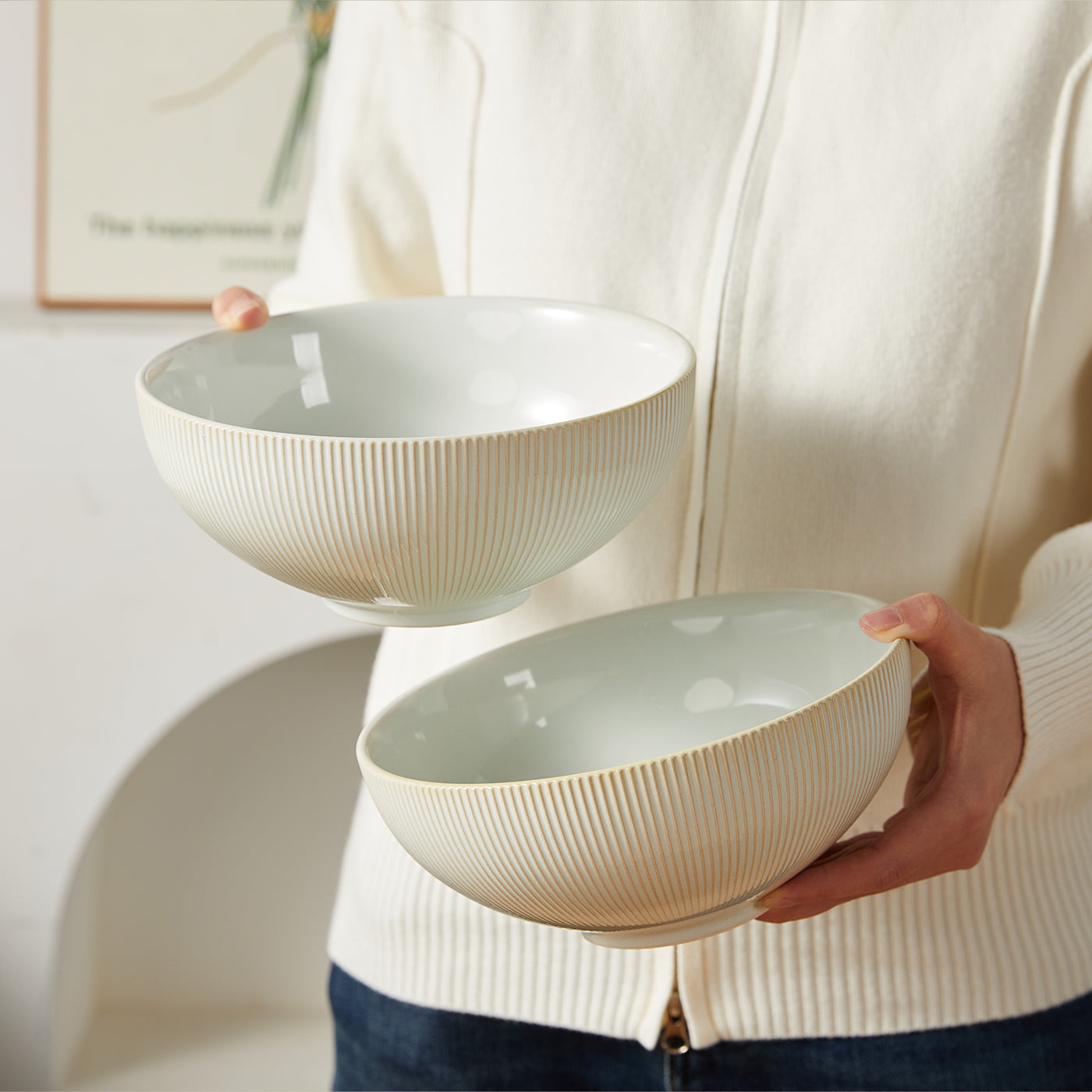 JIWOO-Moire, 6pcs, 8zoll 20cm Schüssel, Mikrowellengeeignet und Spülmaschinengeeignet