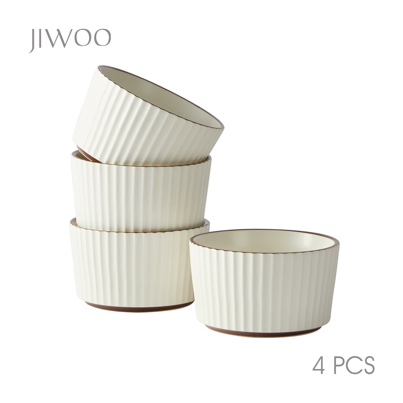 JIWOO-Collins, 4pcs, 4,5zoll 11cm Schüssel, Mikrowellengeeignet und Spülmaschinengeeignet