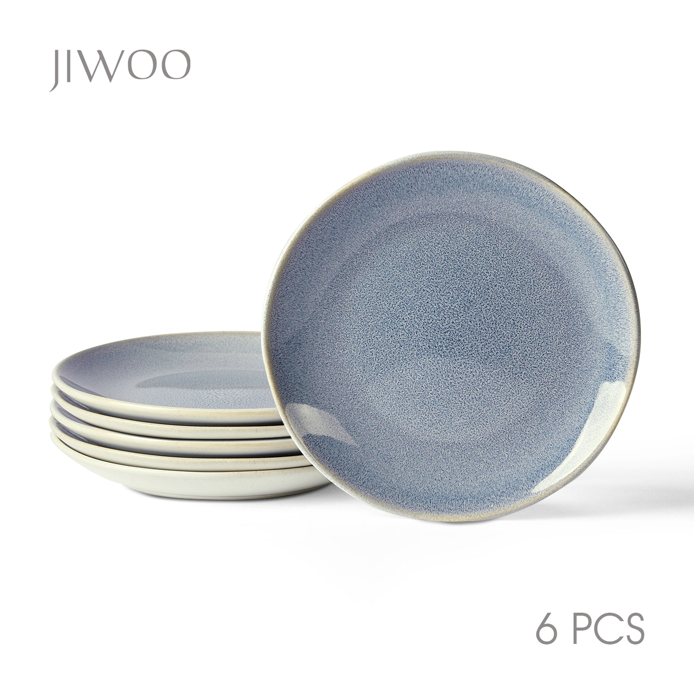 JIWOO-Lovina, 6-teiliges 19,5cm Essteller, Mikrowellengeeignet und Spülmaschinengeeignet