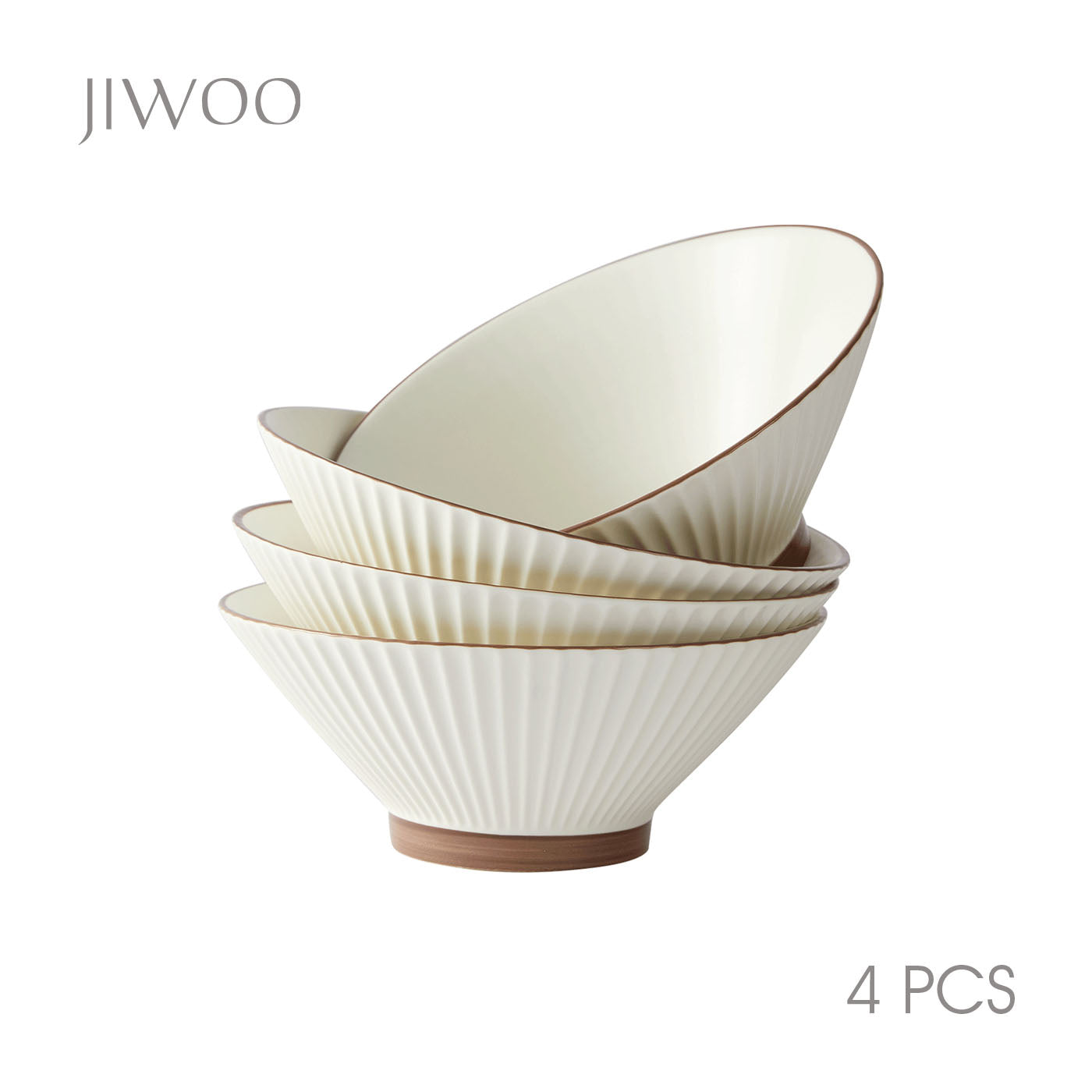 JIWOO-Collins, 4pcs, 8Zoll 20cm Schüssel, Mikrowellengeeignet und Spülmaschinengeeignet
