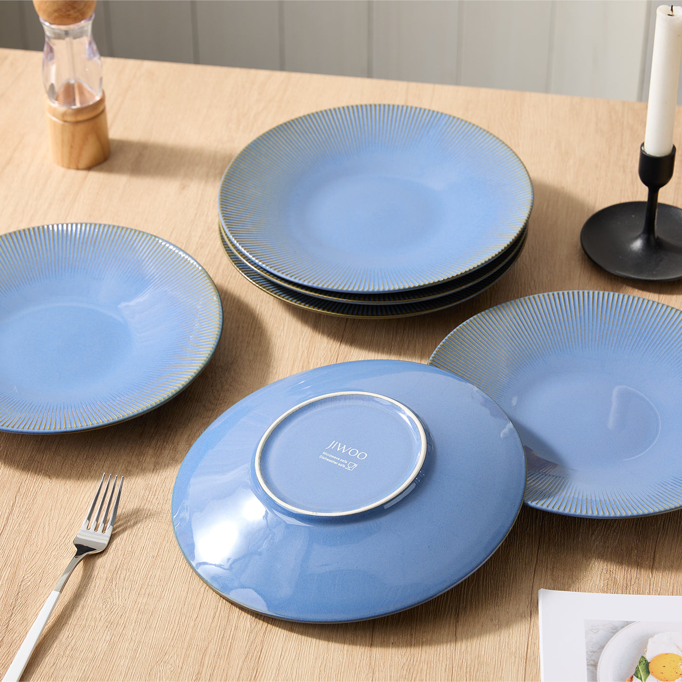 JIWOO-Moire, 6pcs, 10Zoll 27cm Teller, Mikrowellengeeignet und Spülmaschinengeeignet