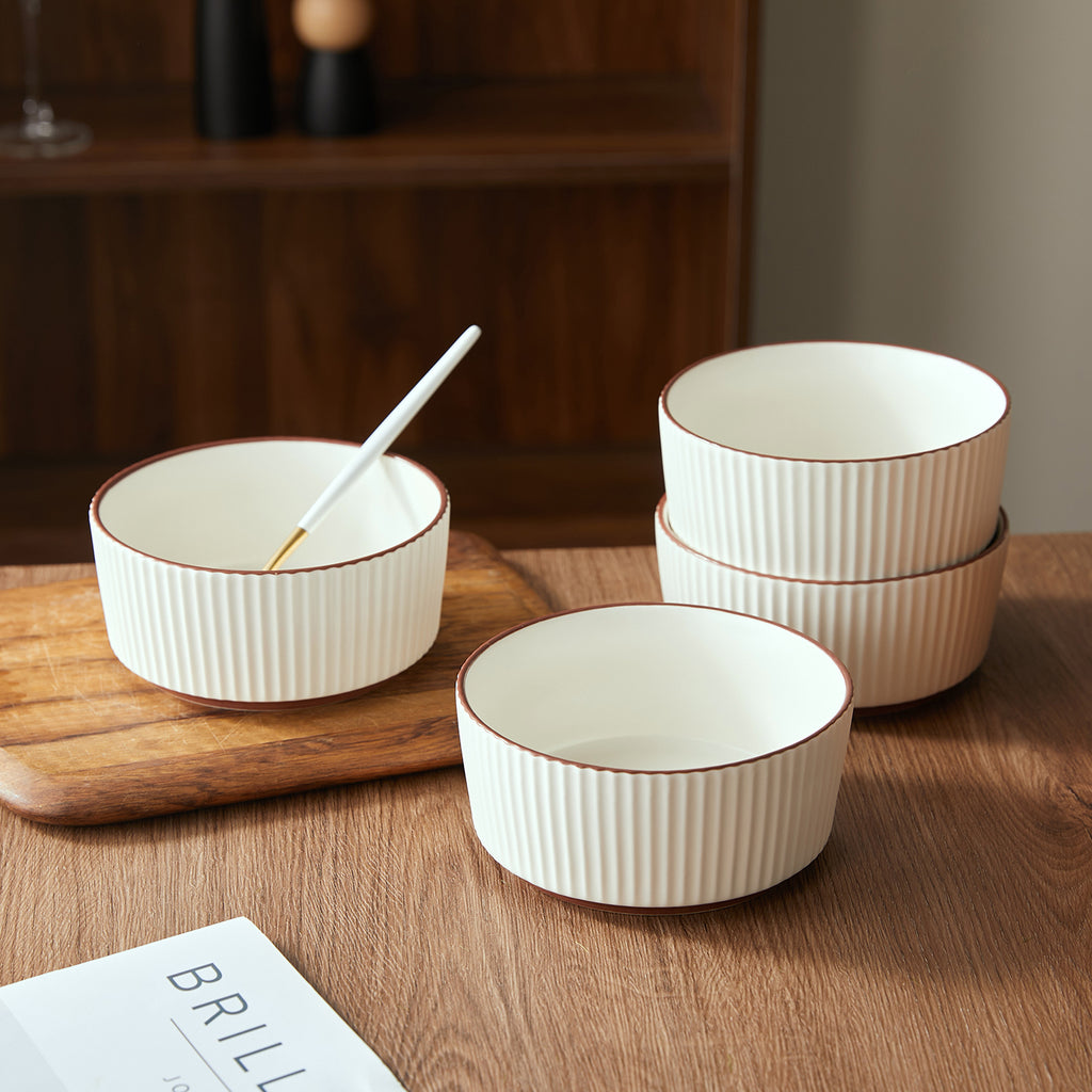 JIWOO-Collins, 4-teiliges 15cm Schale, Mikrowellengeeignet und Spülmaschinengeeignet