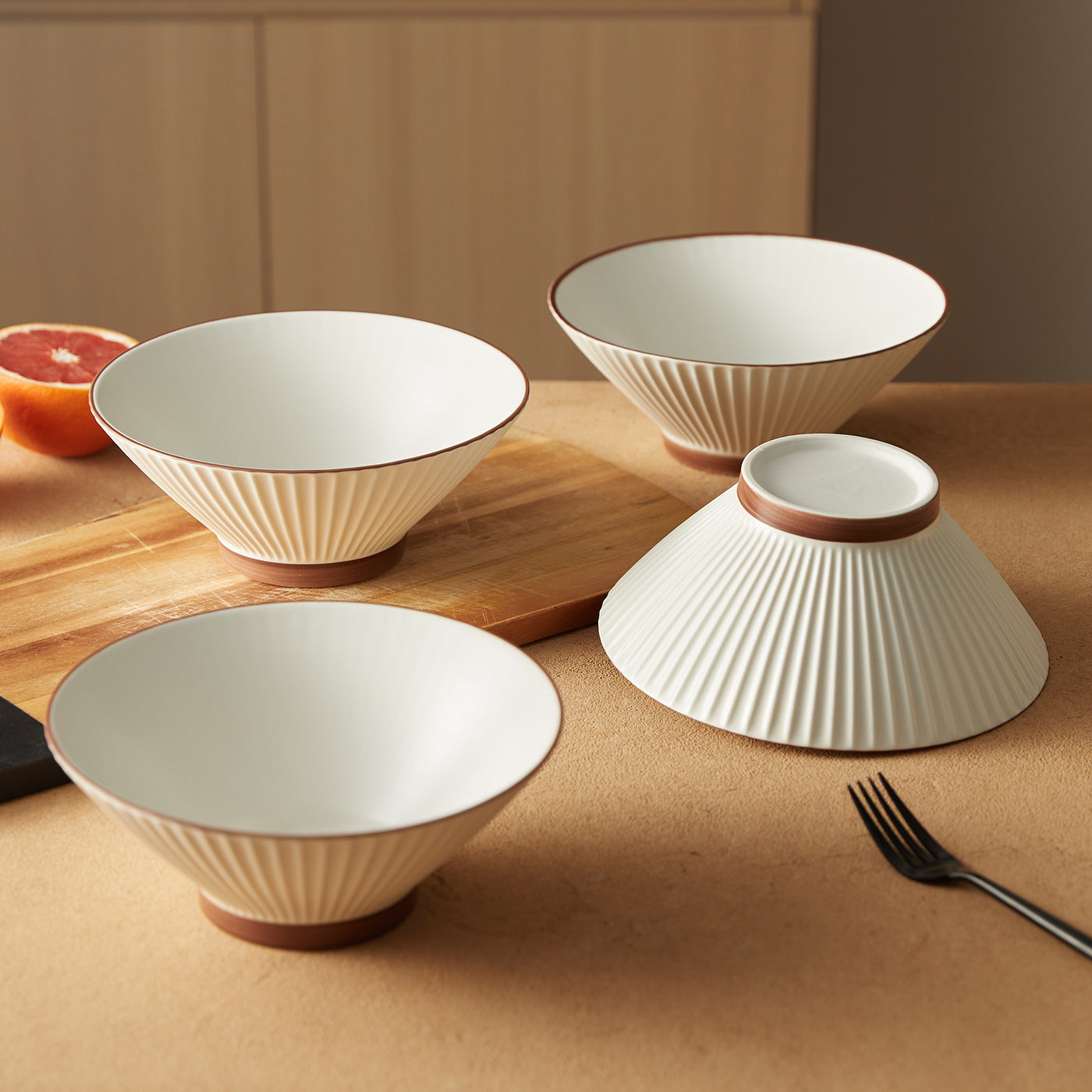 JIWOO-Collins, 4pcs, 8Zoll 20cm Schüssel, Mikrowellengeeignet und Spülmaschinengeeignet