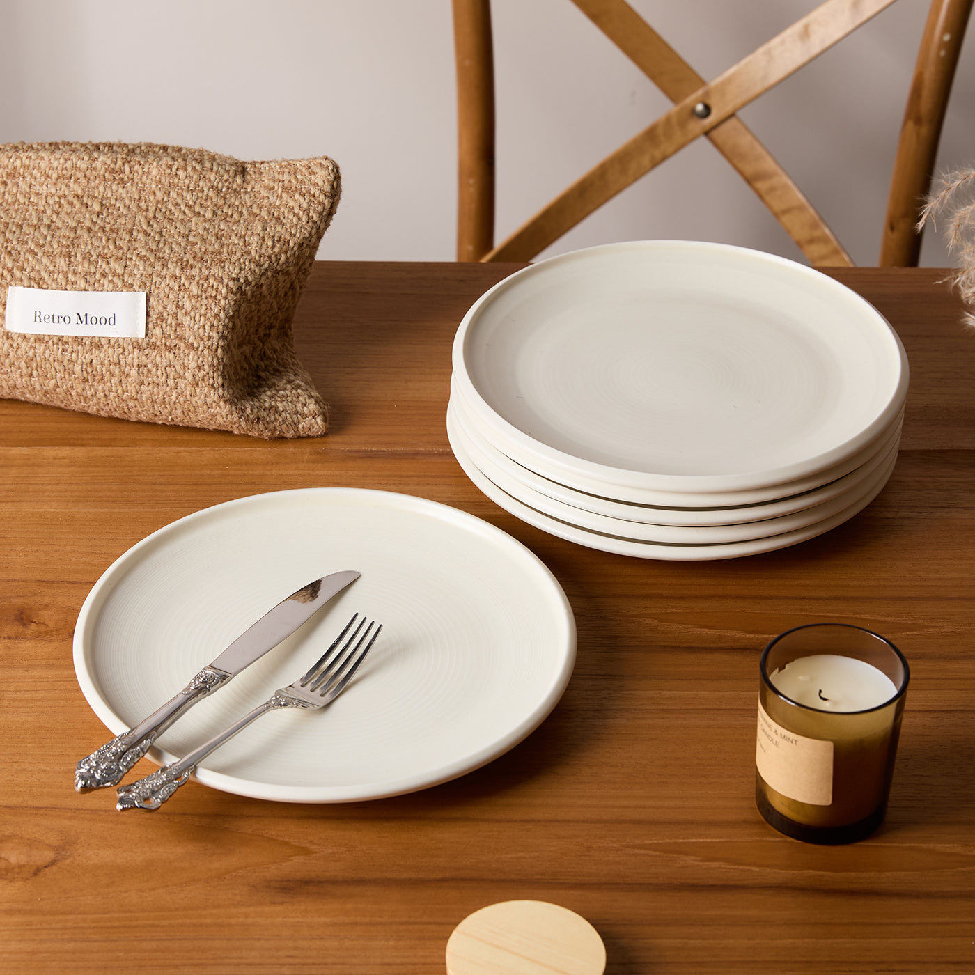 JIWOO-Zen, 6pcs, 10zoll 25,2cm Essteller, Mikrowellengeeignet und Spülmaschinengeeignet